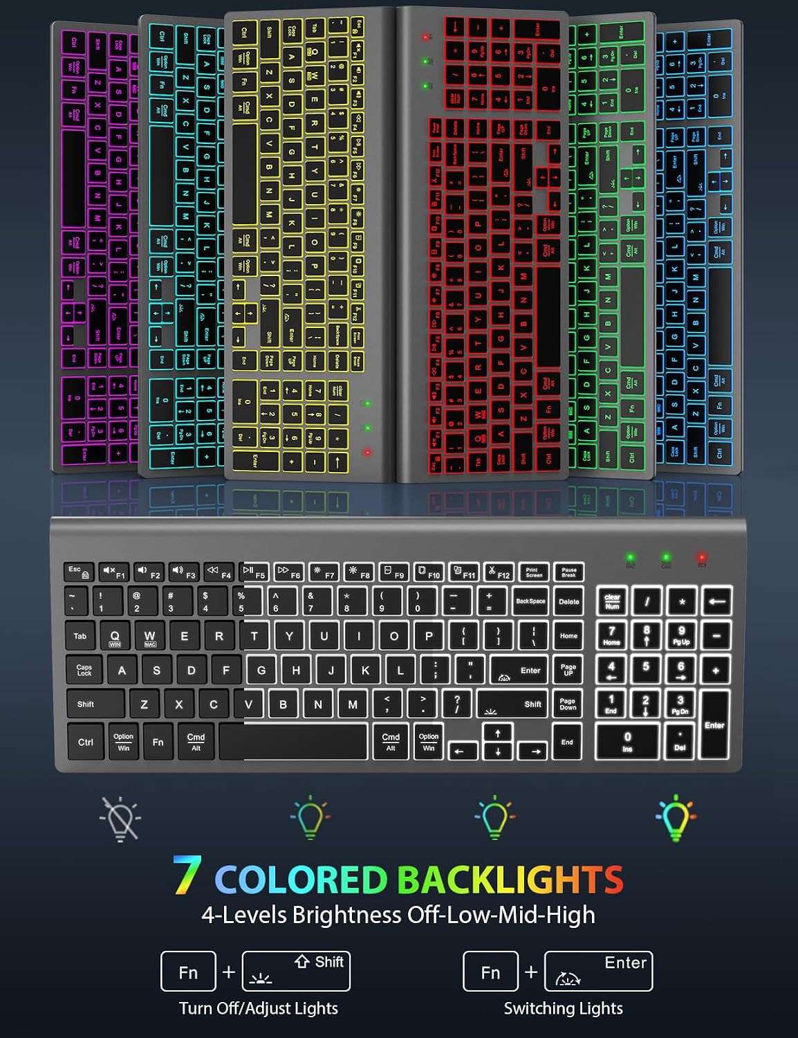 Detalle 2 de SABLUTE Wireless Keyboard and Mouse Combo, Rechargeable