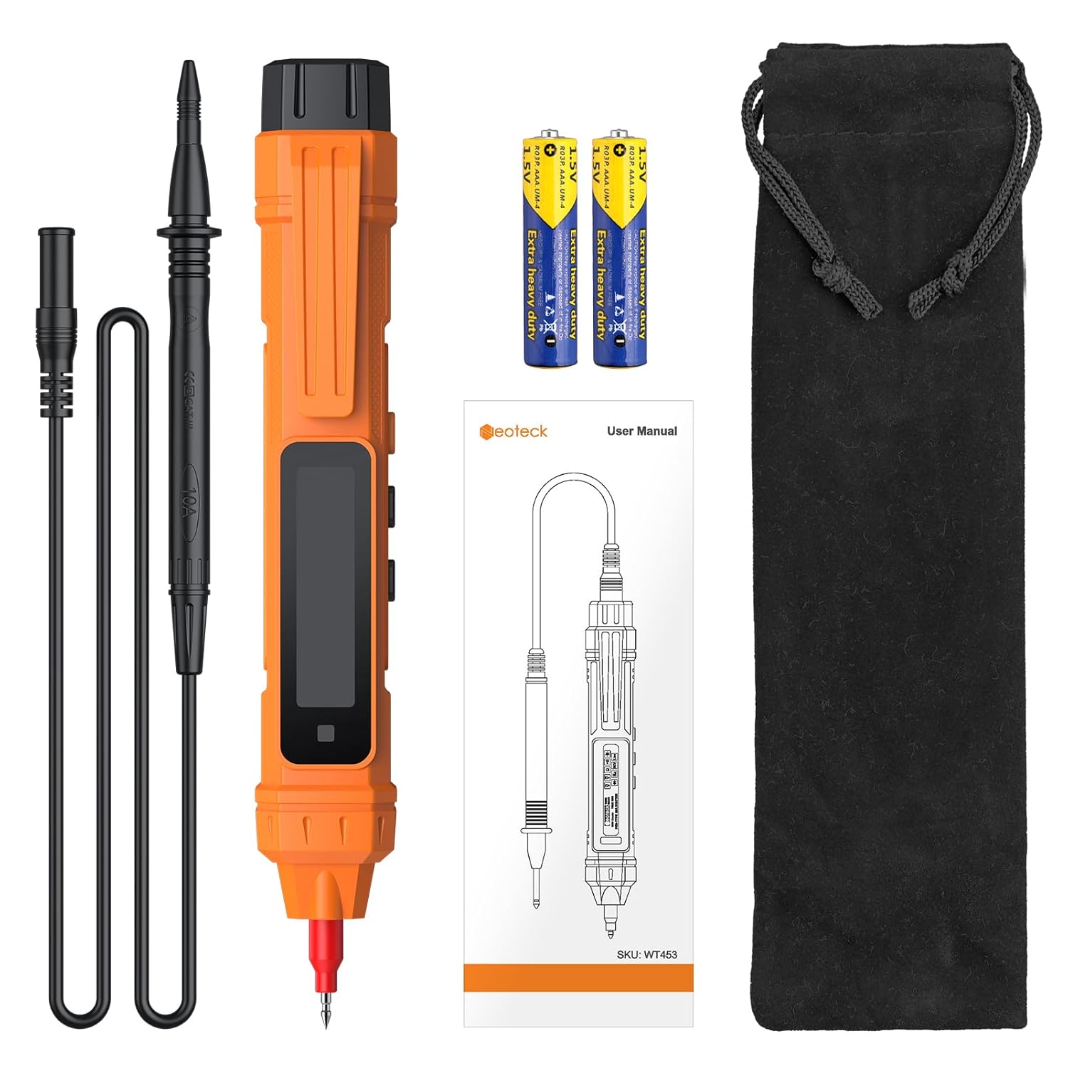 Thumbnail 6 de Neoteck 2 in 1 Pen Type Digital Multimeter & Non-Contact Voltage Tester (Orange)