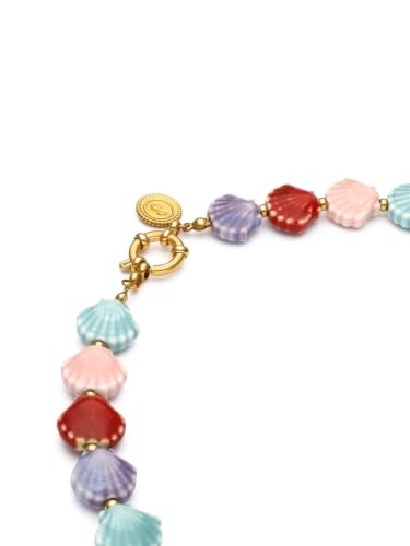 Detalle de SINGULARU Collar Mujer Begur Conchas Acero Baño Oro