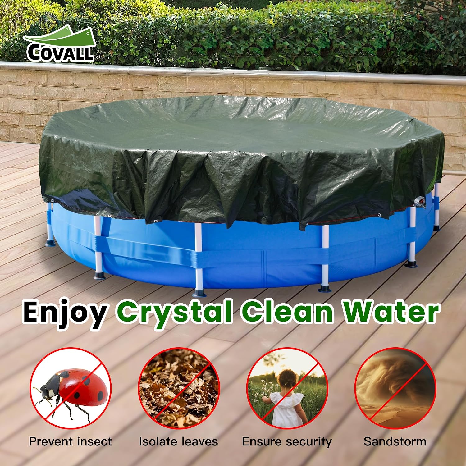 Detalle de COVALL Above-Ground Pool Cover 24 ft