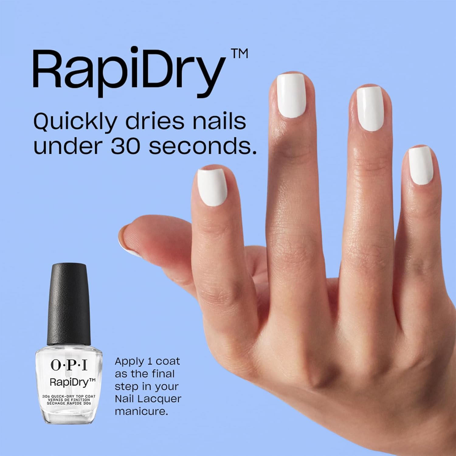 Detalle de OPI RapiDry Quick Dry Nail Polish Top Coat (15ml) for high shine, protection and salon-style wear