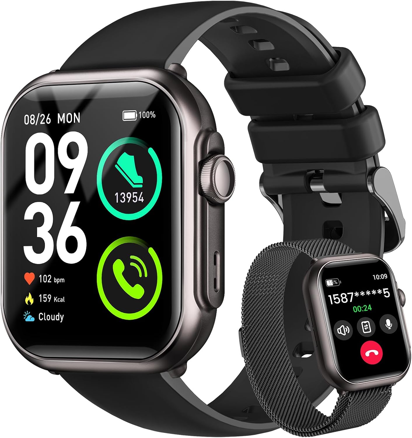 Detalle de RUXINGX G62 Smartwatch with 1.85-Inch HD Display, Bluetooth Calling and 2 Bands