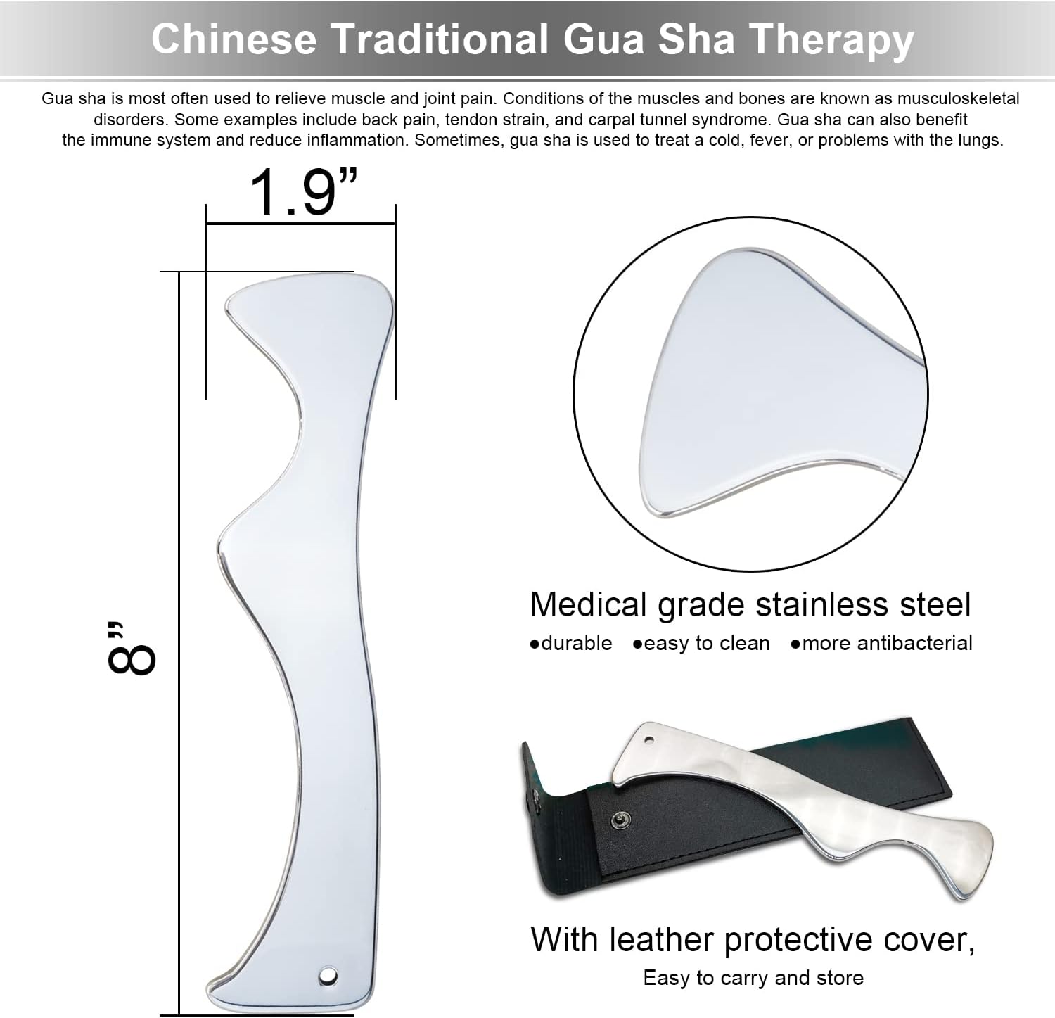 Thumbnail 5 de Muskel-Schaber-Werkzeug – Gua Sha aus Edelstahl für Physiotherapie und Narbengewebe