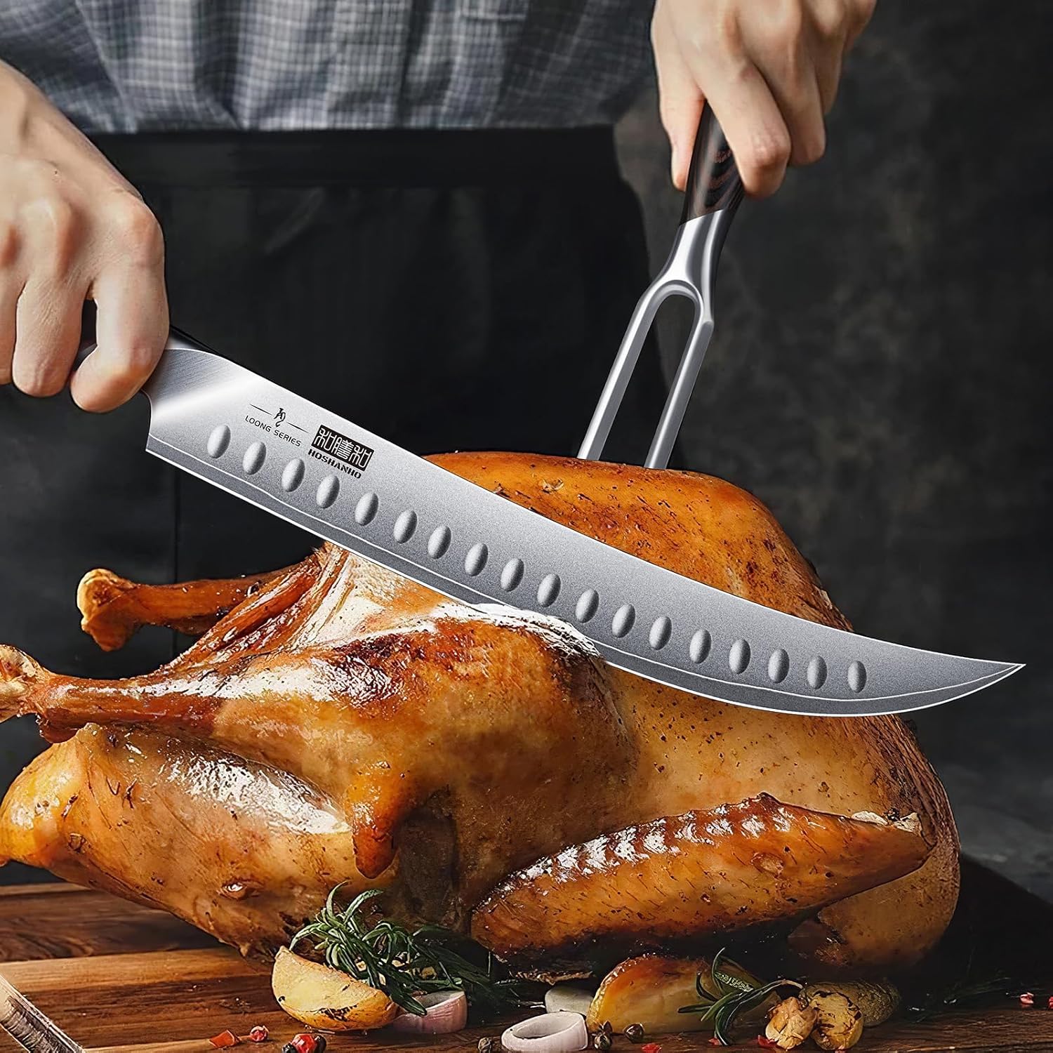 Thumbnail 6 de HOSHANHO 7-Inch Meat Fork — Razor-Sharp Double-Prong Carving Fork for Meat