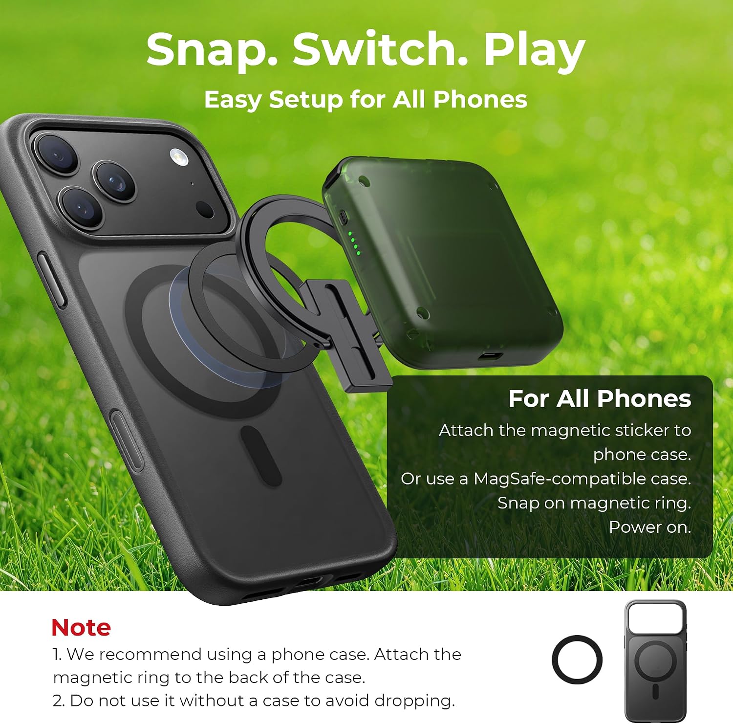 Thumbnail 3 de abxylute M4 Snap-On Mobile Gaming Controller (Green): Pocket-Sized Power for Android & iPhone