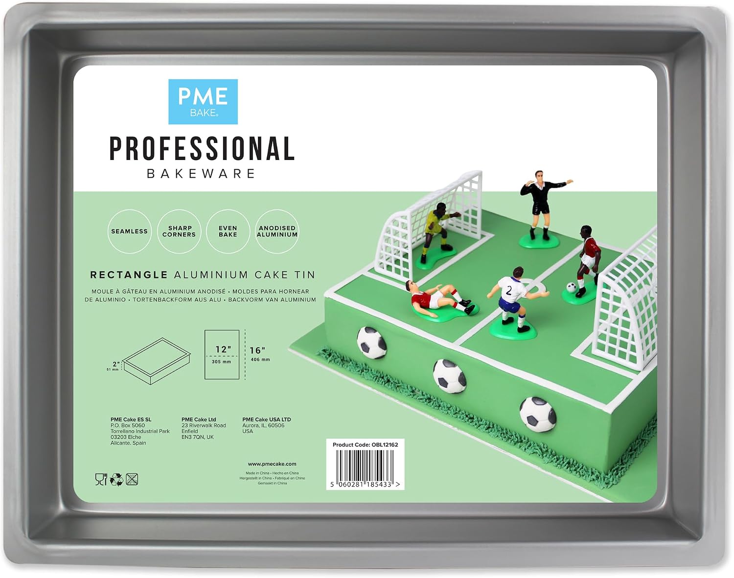 Detalle 2 de PME OBL12162 – aluminiowa prostokątna forma do ciasta 30 × 40 × 5 cm