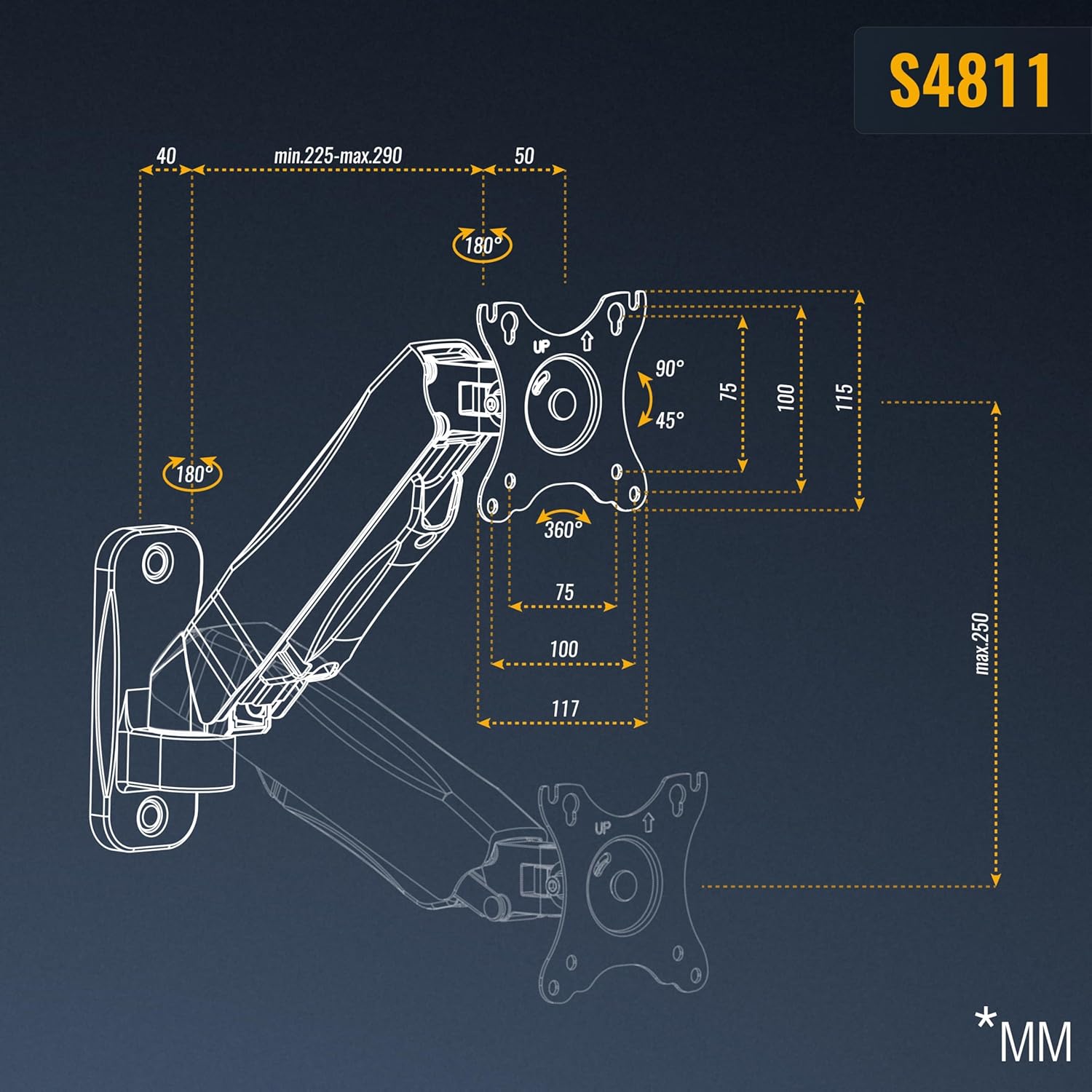 Thumbnail 6 de RICOO S4811 supporto monitor 17-32" 📺