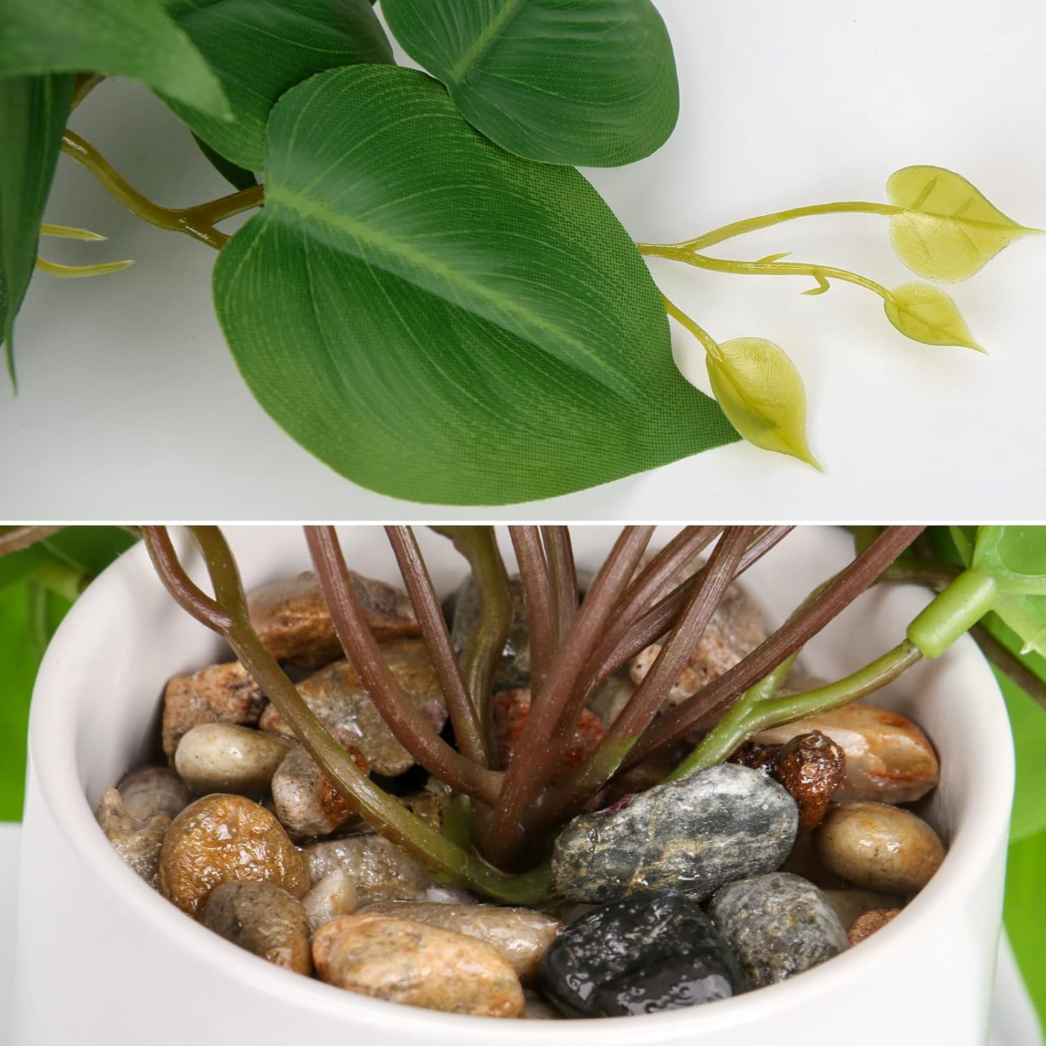 Thumbnail 6 de Oairse Small Artificial Plants in Ceramic Pots – Realistic Pothos for Indoor Decor