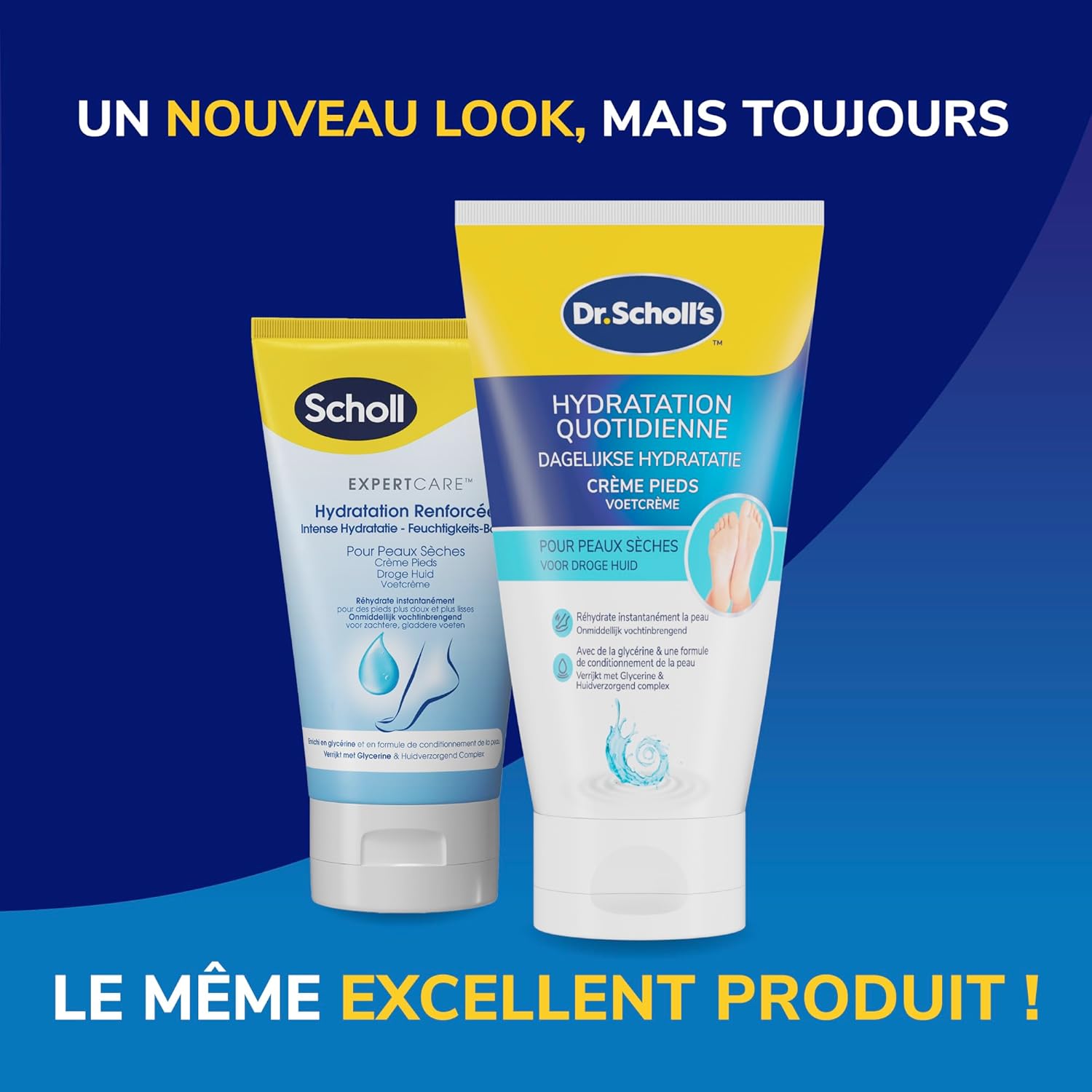 Detalle de Dr. Scholl's Crème Pieds Hydratation Renforcée — hydratation rapide et glycérine, 150 ml