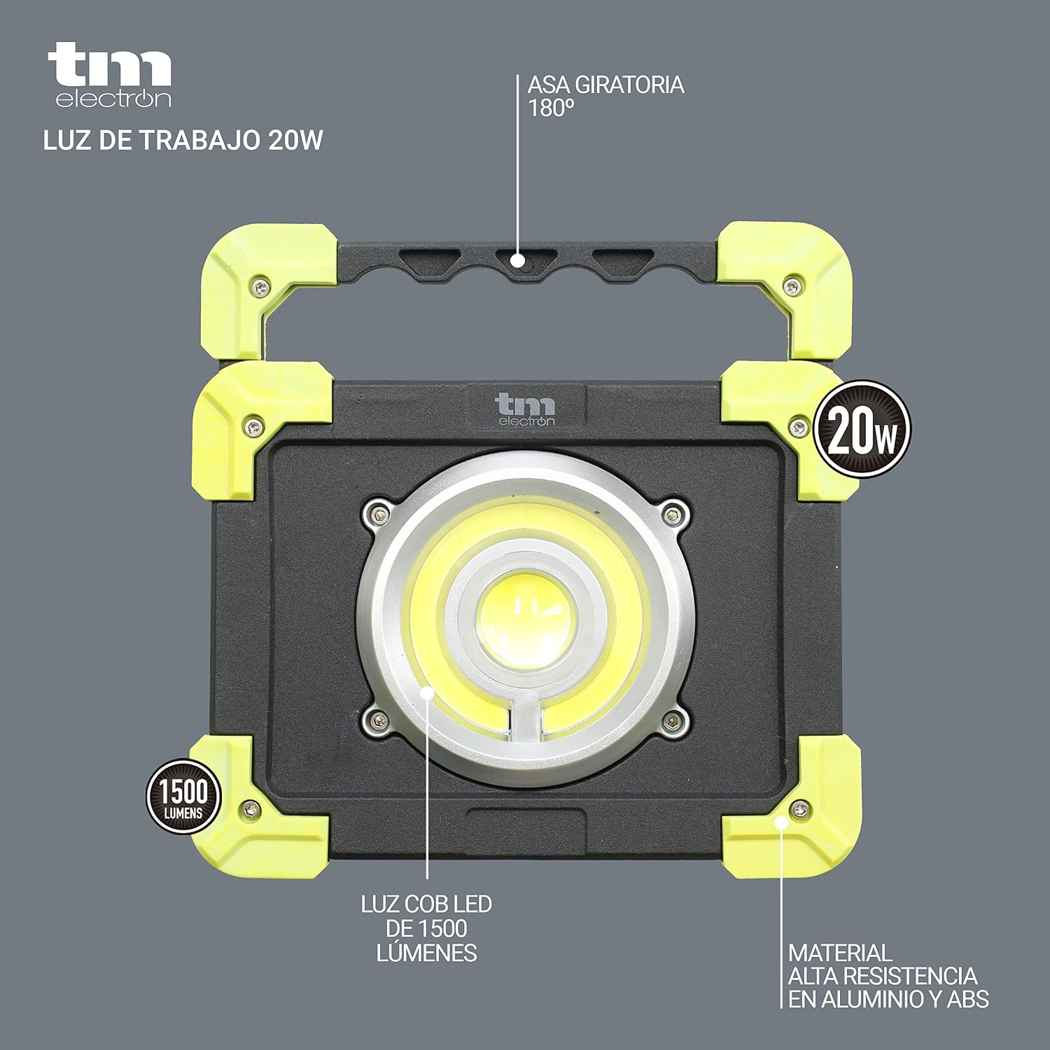 Thumbnail 1 de TM Electron TMTOR020 – lampa robocza COB LED 20 W, 1500 lm i powerbank 4000 mAh