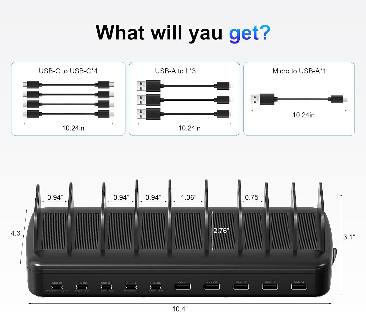 Thumbnail 6 de 510W Fast Charging Station 10-Port
