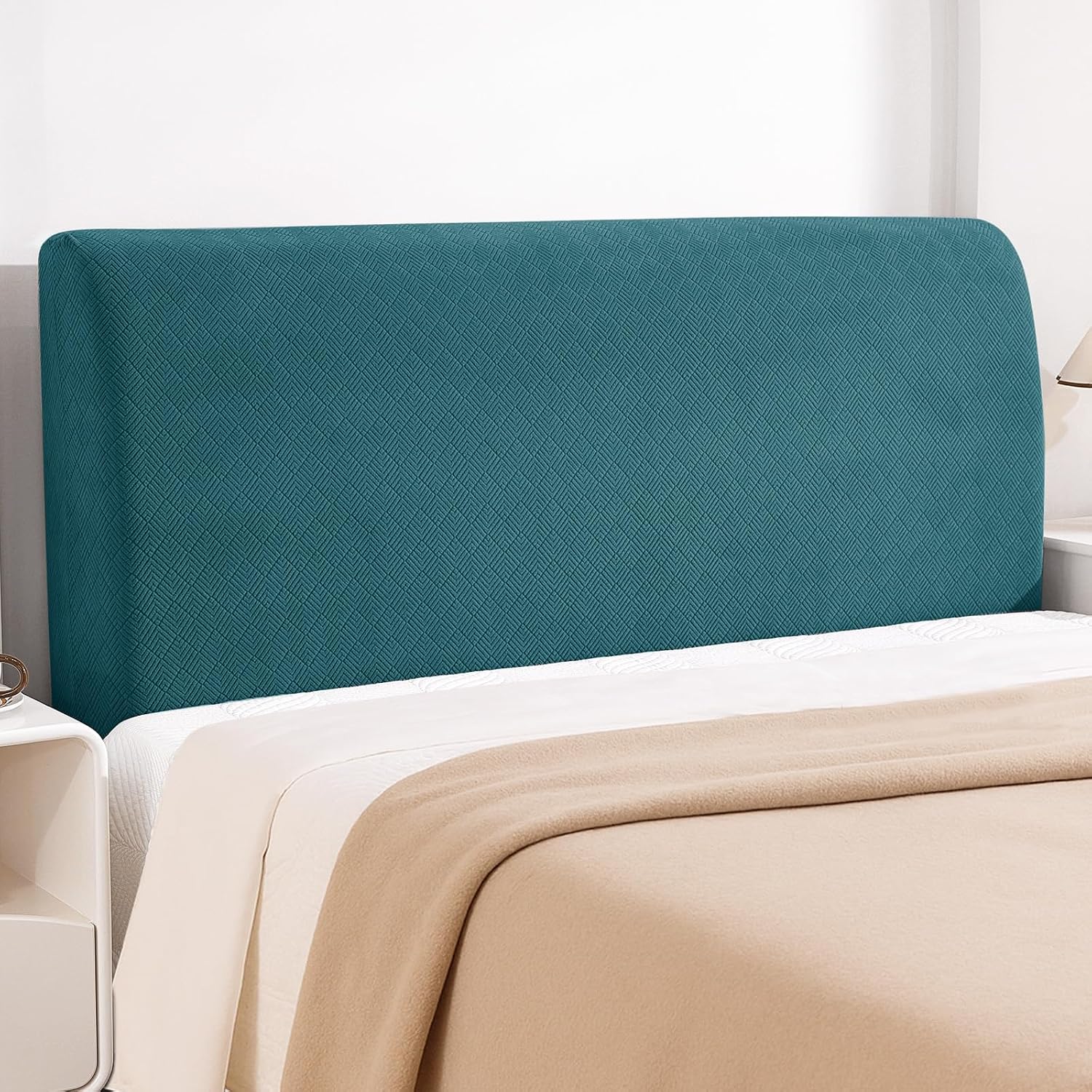 YSTELLAA Copri testata letto matrimoniale elasticizzata, 200 cm, verde scuro