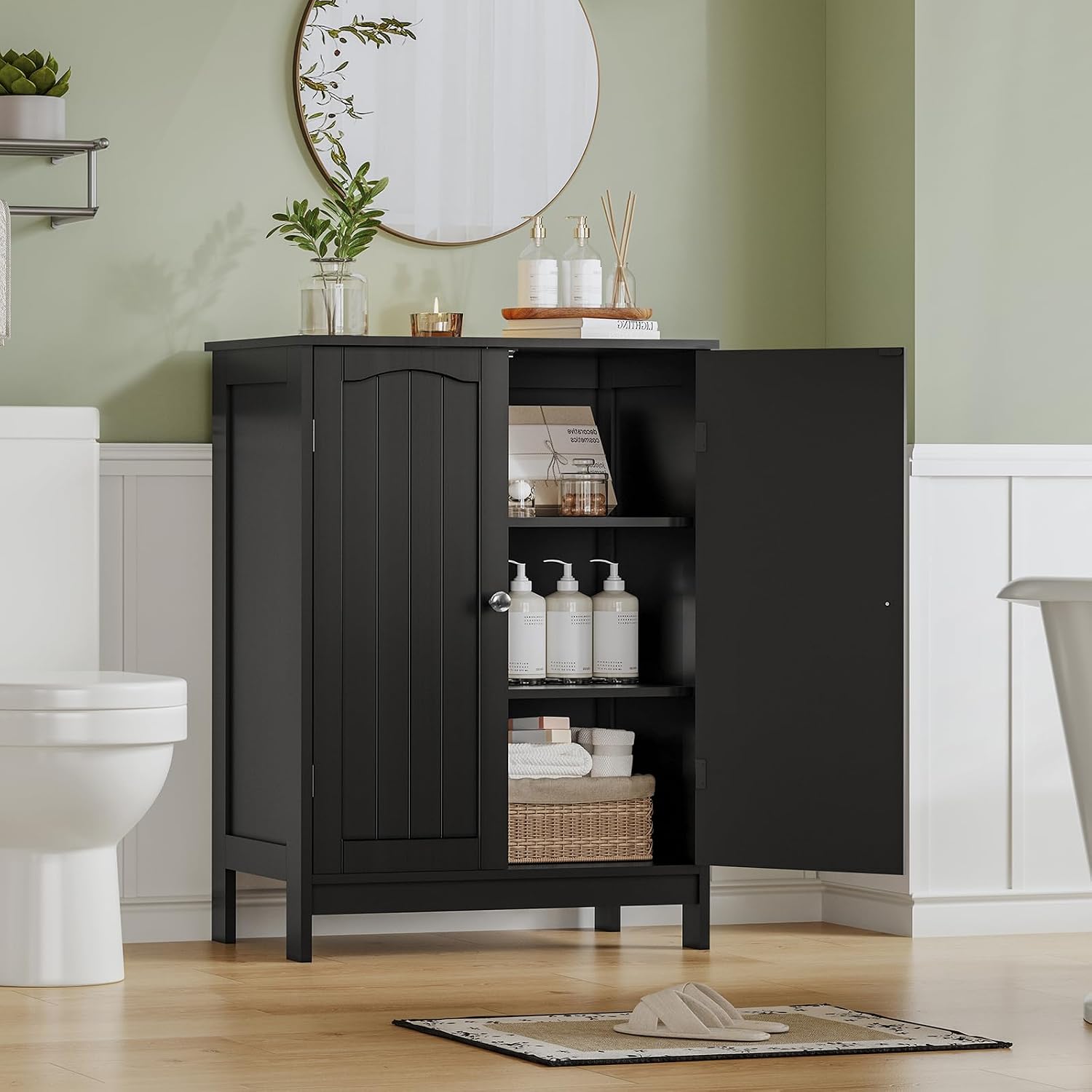 Detalle de Iwell Bathroom Storage Cabinet, 3 Shelves