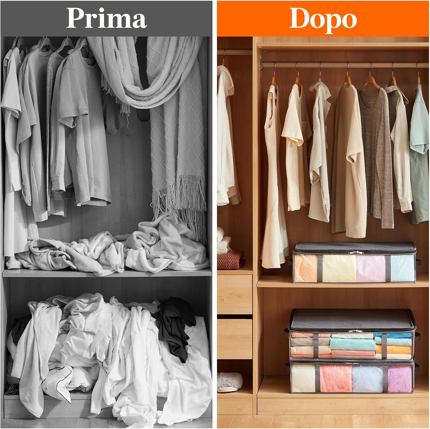 Thumbnail 6 de Lifewit Contenitori Sottoletto in Tessuto con Finestra Frontale – 2 pezzi, 40 L ciascuno