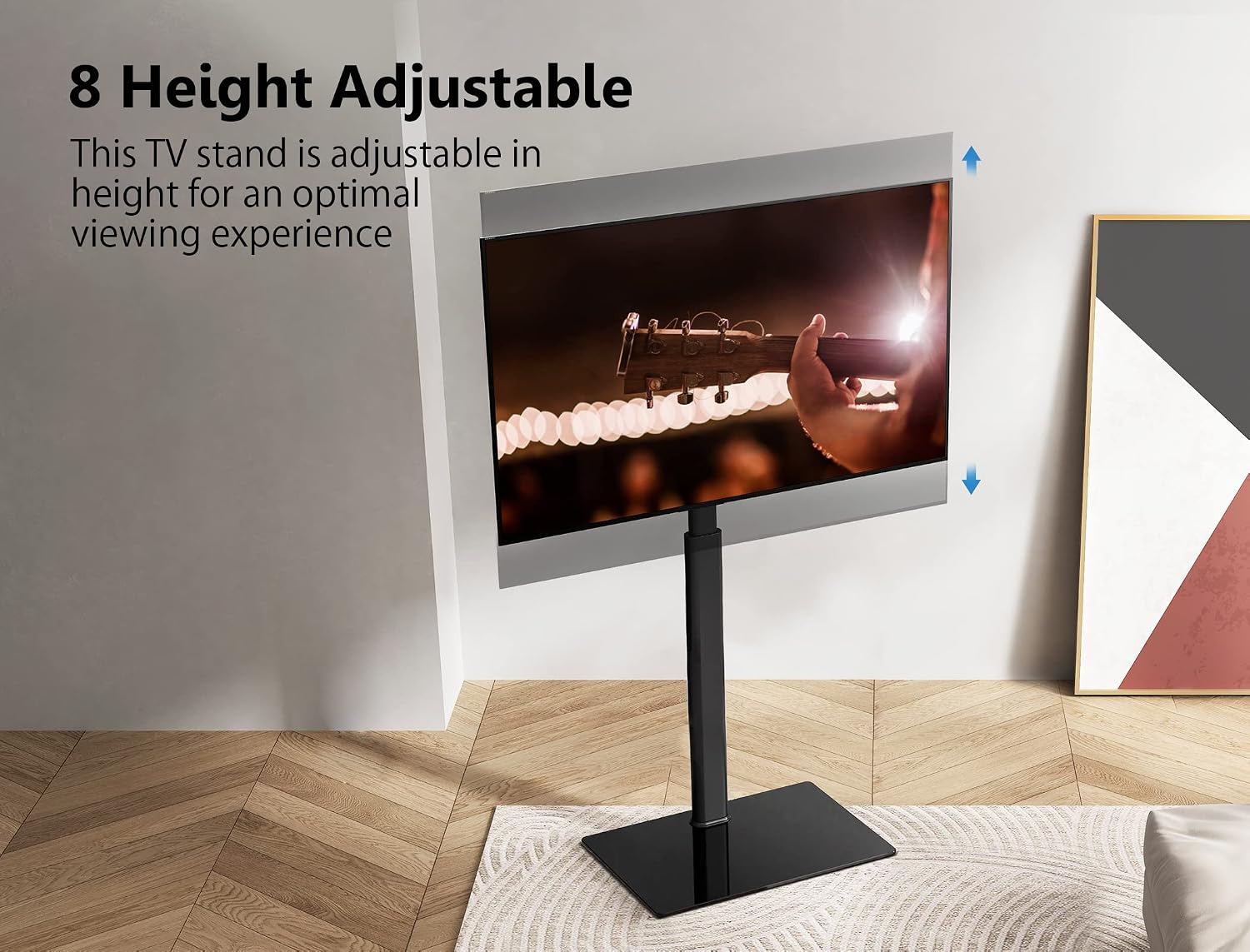 Detalle 2 de FITUEYES TV Floor Stand for 32–60 Inch TVs with Swivel Bracket