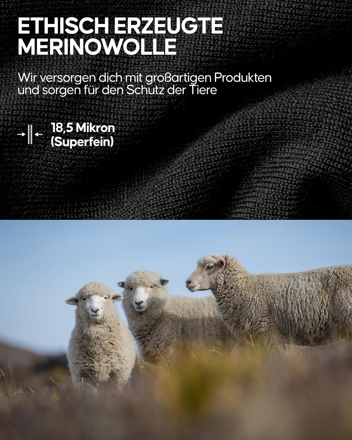 Detalle 1 de DANISH ENDURANCE Merino Multifunktionstuch – Schlauchschal