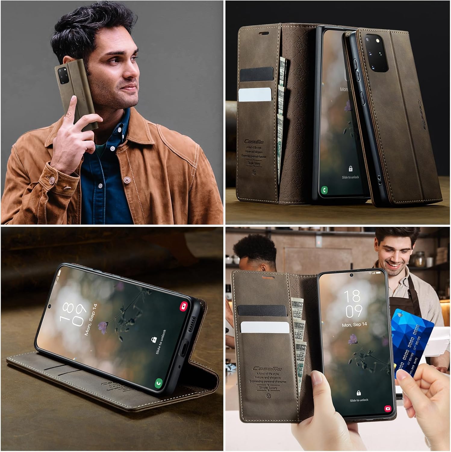 Thumbnail 6 de Cracedily Handyhülle für Samsung Galaxy S20 Plus – Premium Klapphülle mit RFID-Schutz und Standfunktion