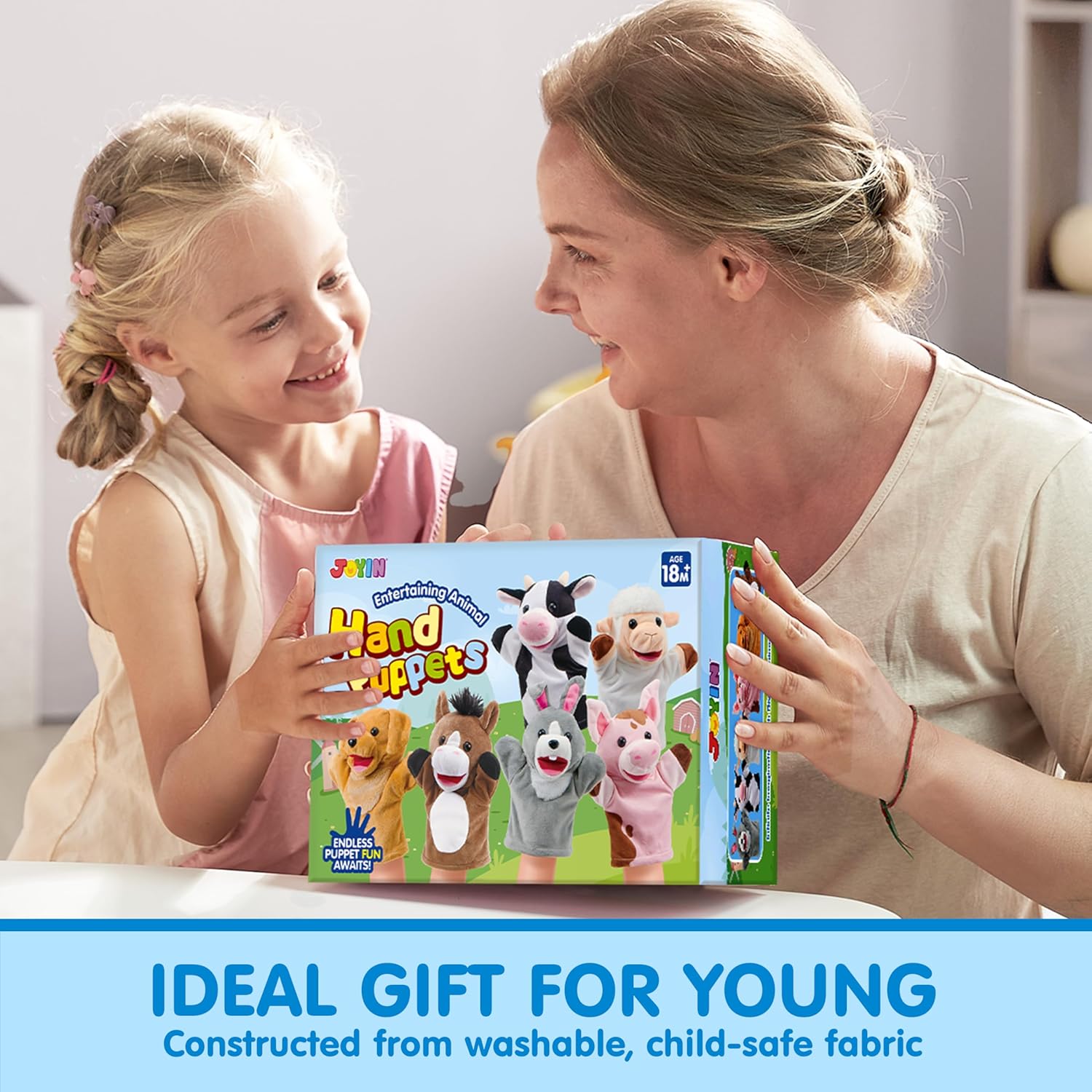 Thumbnail 6 de JOYIN 6-Piece Farm Animal Hand Puppet Set (6 kids’ puppets with working mouths) for imaginative play