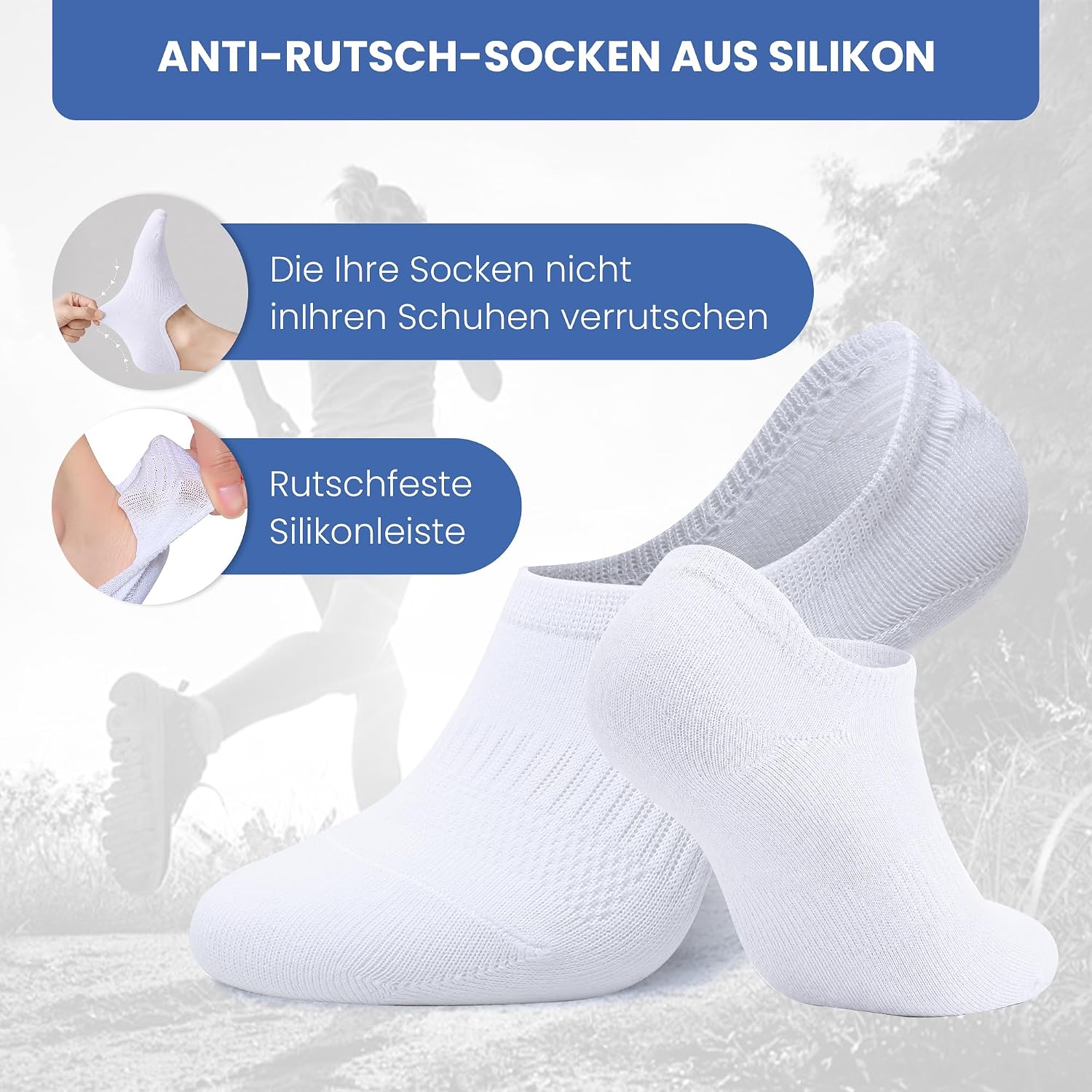 Thumbnail 4 de Falechay 10 Paar Sneaker Socken No-Show (Füßlinge) aus Baumwolle für Damen & Herren
