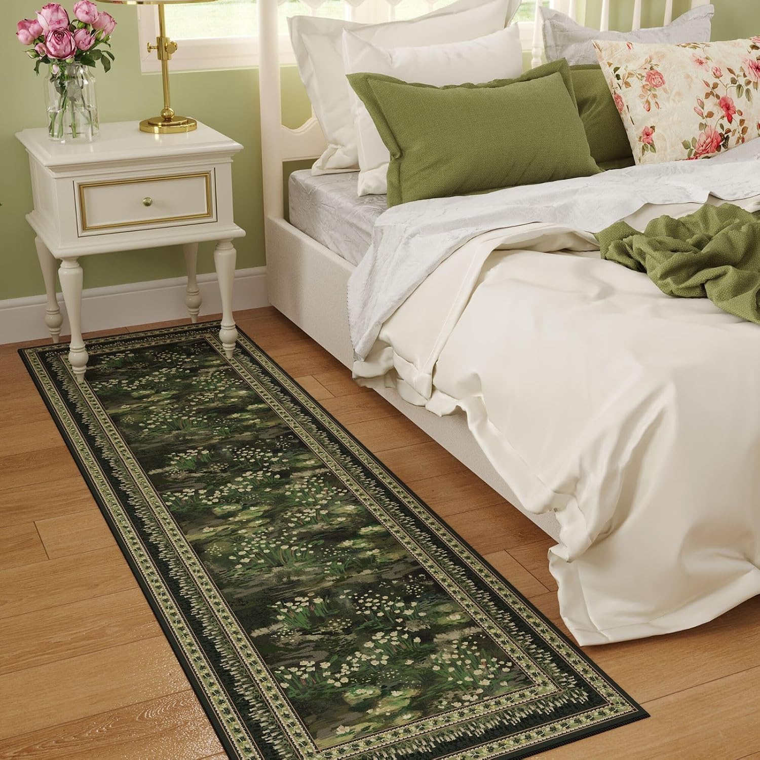 Thumbnail 3 de Rugcomf Runner Rug Impressionist-Style Vintage Kitchen Runner
