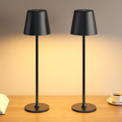 Detalle de UPXNBOR 2 Pezzi Lampada da Tavolo Senza Fili in Metallo, Lampada Comodino