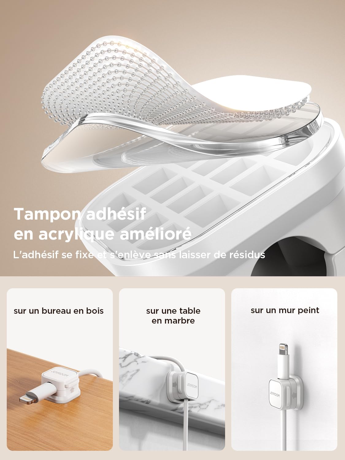 Detalle 2 de JOYROOM 6 Pack Clips Câble Organisateur 7,5 mm