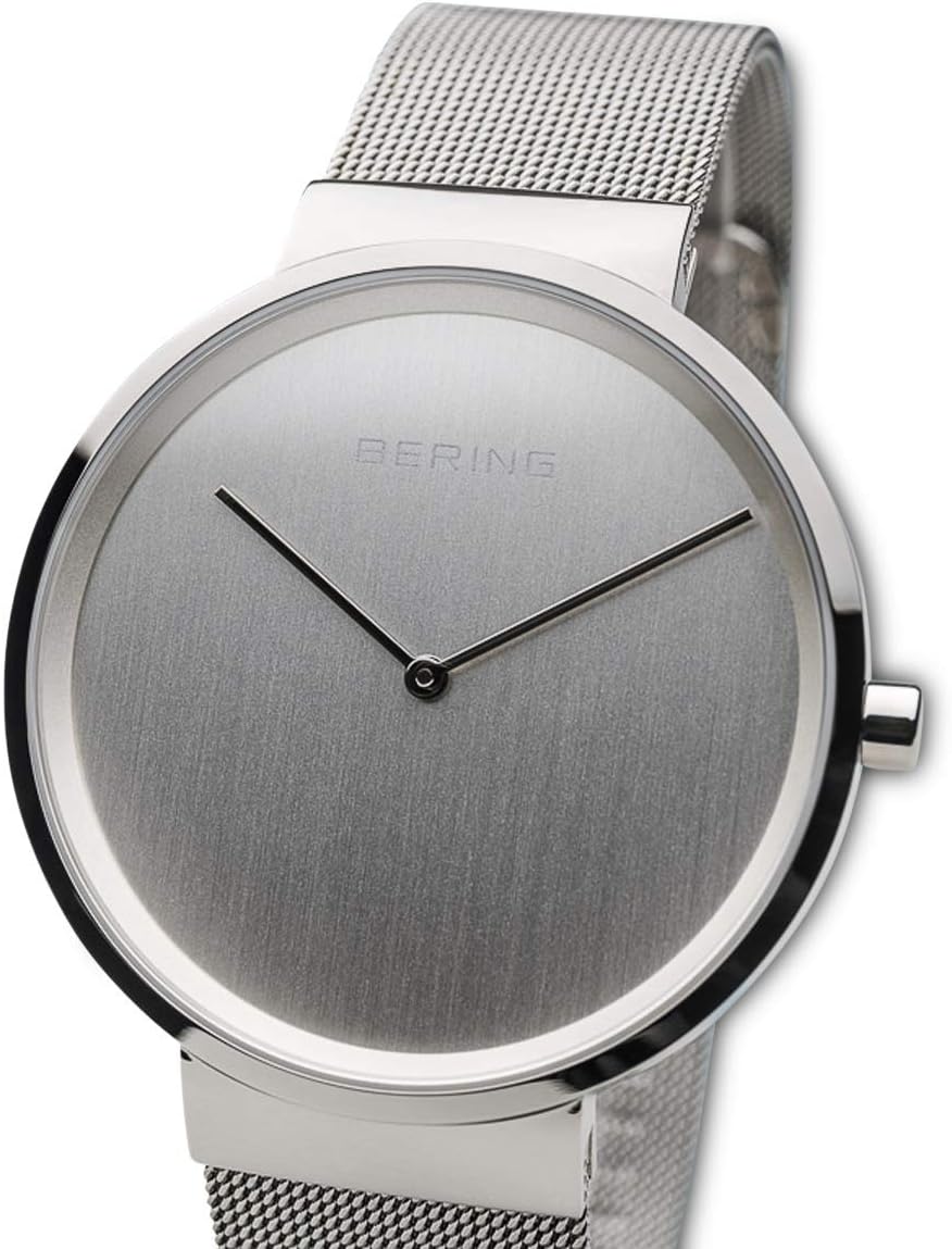 Thumbnail 1 de BERING 14539 Montre à Quartz Unisexe, 39 mm – Cadran argenté, boîtier inoxydable et bracelet Milanais