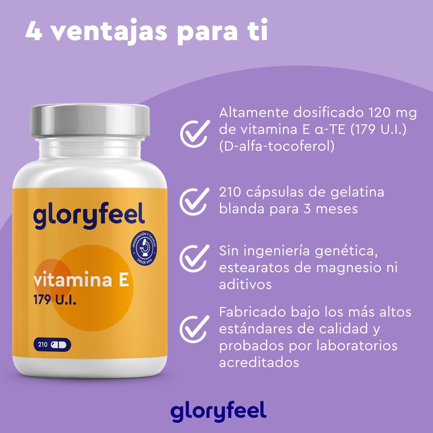 Detalle de Vitamina E 179 UI 210 cápsulas — Antioxidante