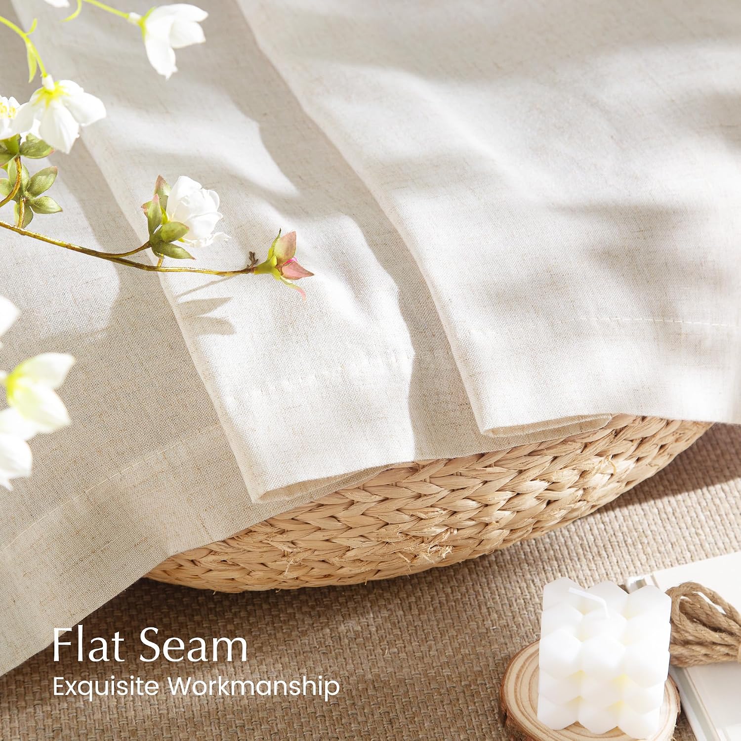 Thumbnail 6 de NICETOWN Linen Blend Curtains, 84 Inches