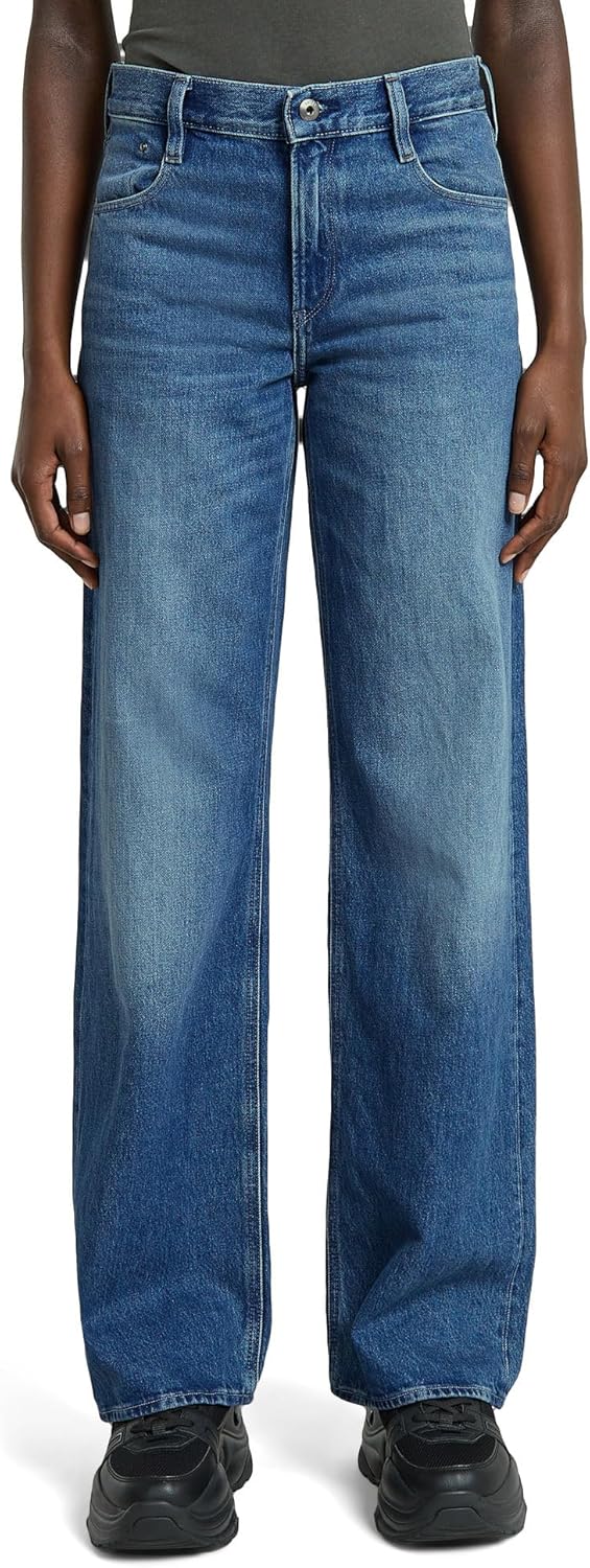 Detalle de G-Star Damen Judee Loose Low Waist Jeans mit Reißverschluss und Nieten an den Taschen