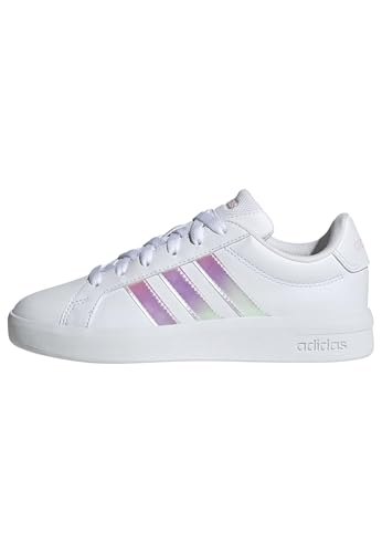 Adidas Grand Court 3.0 Junior - Scarpe unisex bambino/ragazzi, Ftwr White/Iridescent/Almost Pink