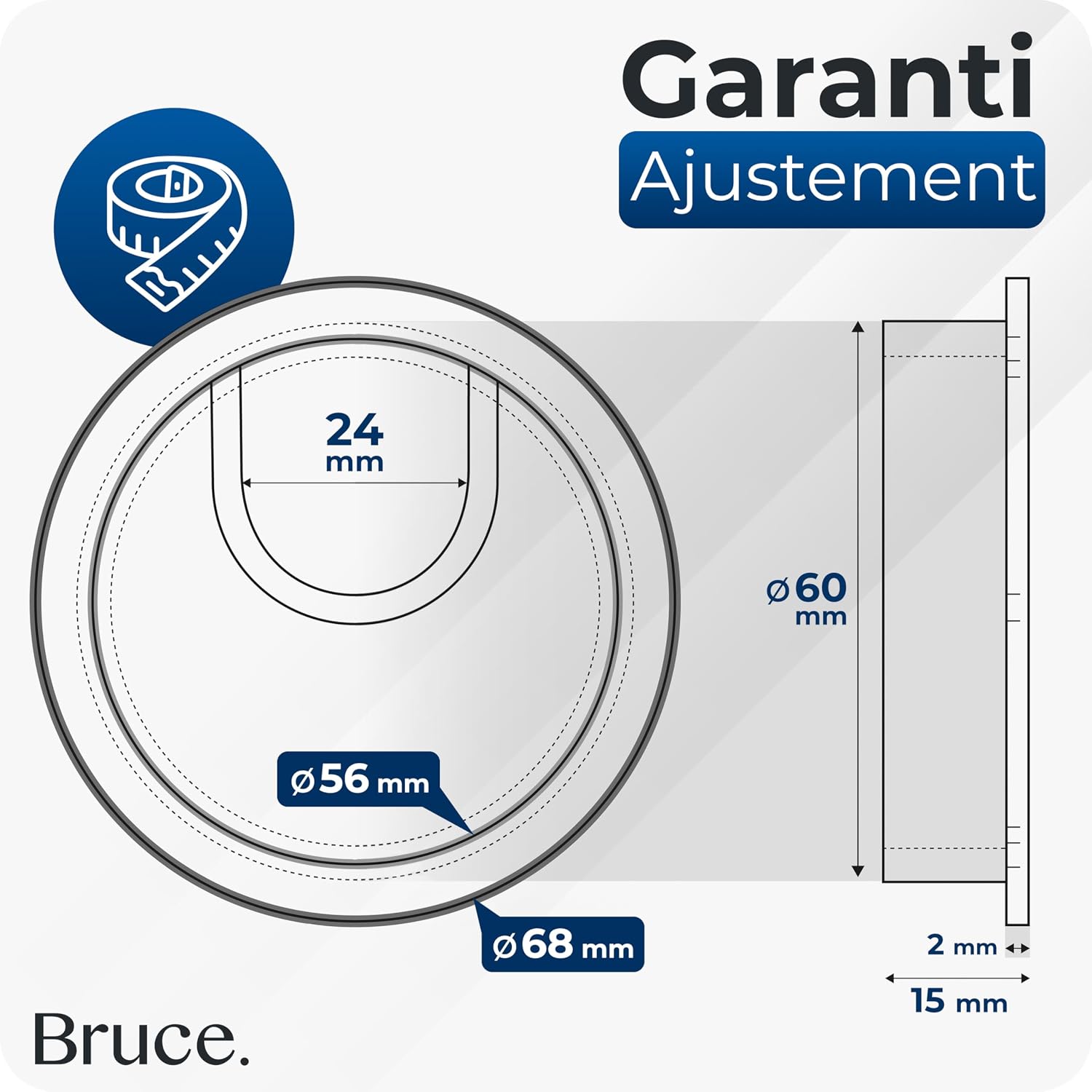 Thumbnail 5 de Bruce. Passe-câble 60 mm pour bureau