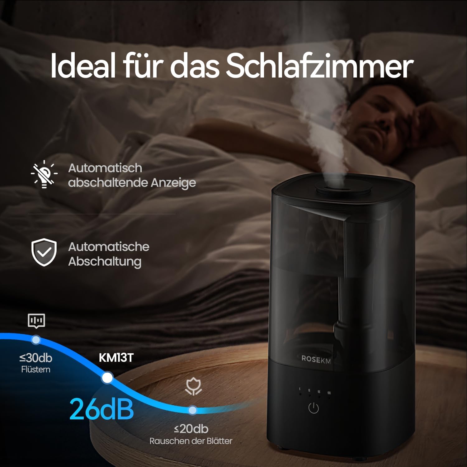 Detalle de Roeskm Luftbefeuchter 2,0 L für Schlafzimmer