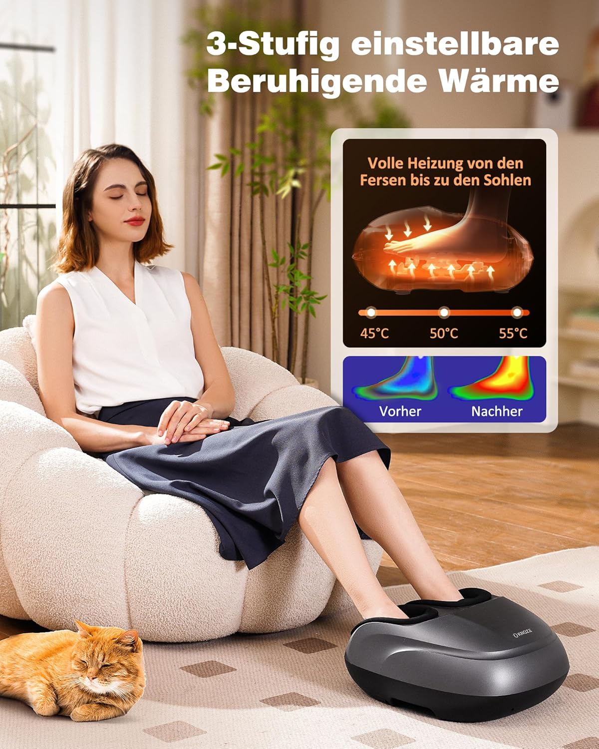 Detalle 2 de KNQZE Massaggiatore per Piedi con Calore: relax multidimensionale per plantari, talloni e dorso