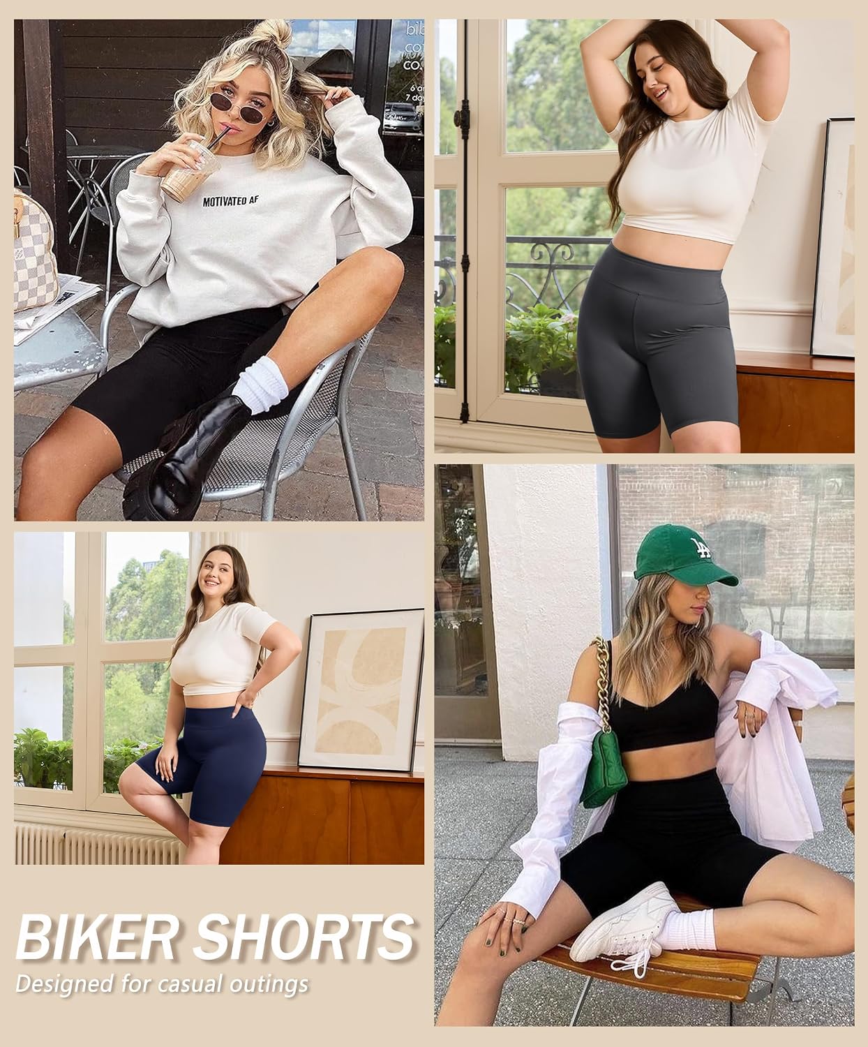 Detalle de VALANDY Creamlush Cycling Shorts for Women – 8" High Waisted, Butter-soft Athletic Shorts