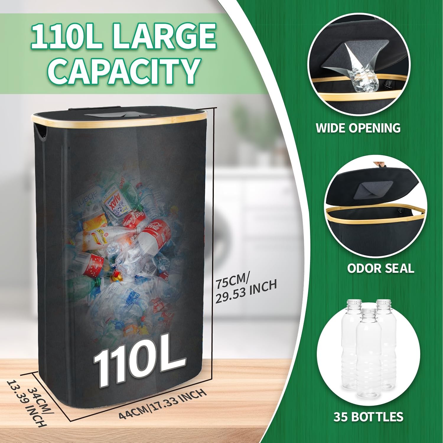 Detalle 2 de MOWETOO 110L Pfandflaschen Sammelbehälter