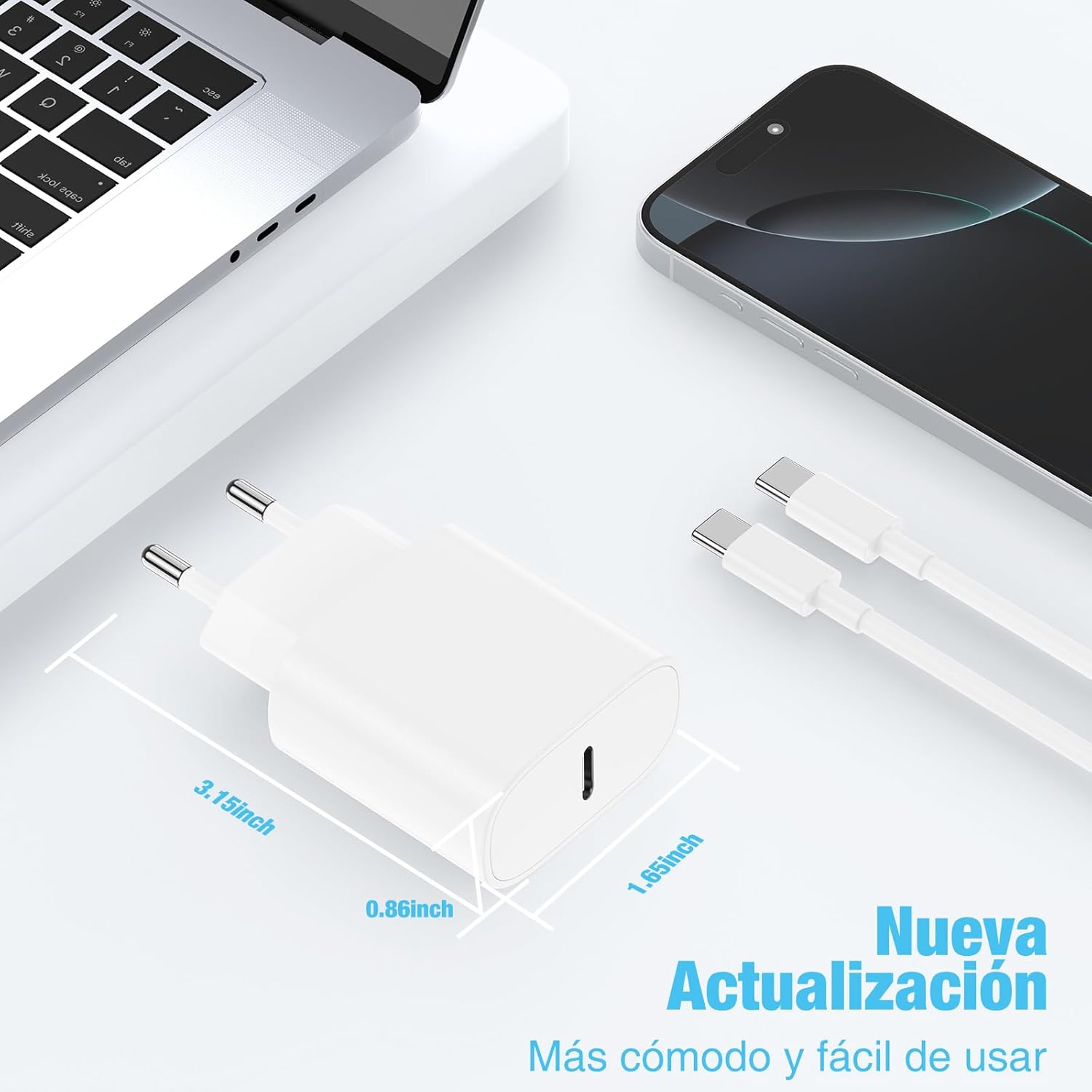 Thumbnail 1 de DGVERS Cargador USB-C 20W con cable 2M
