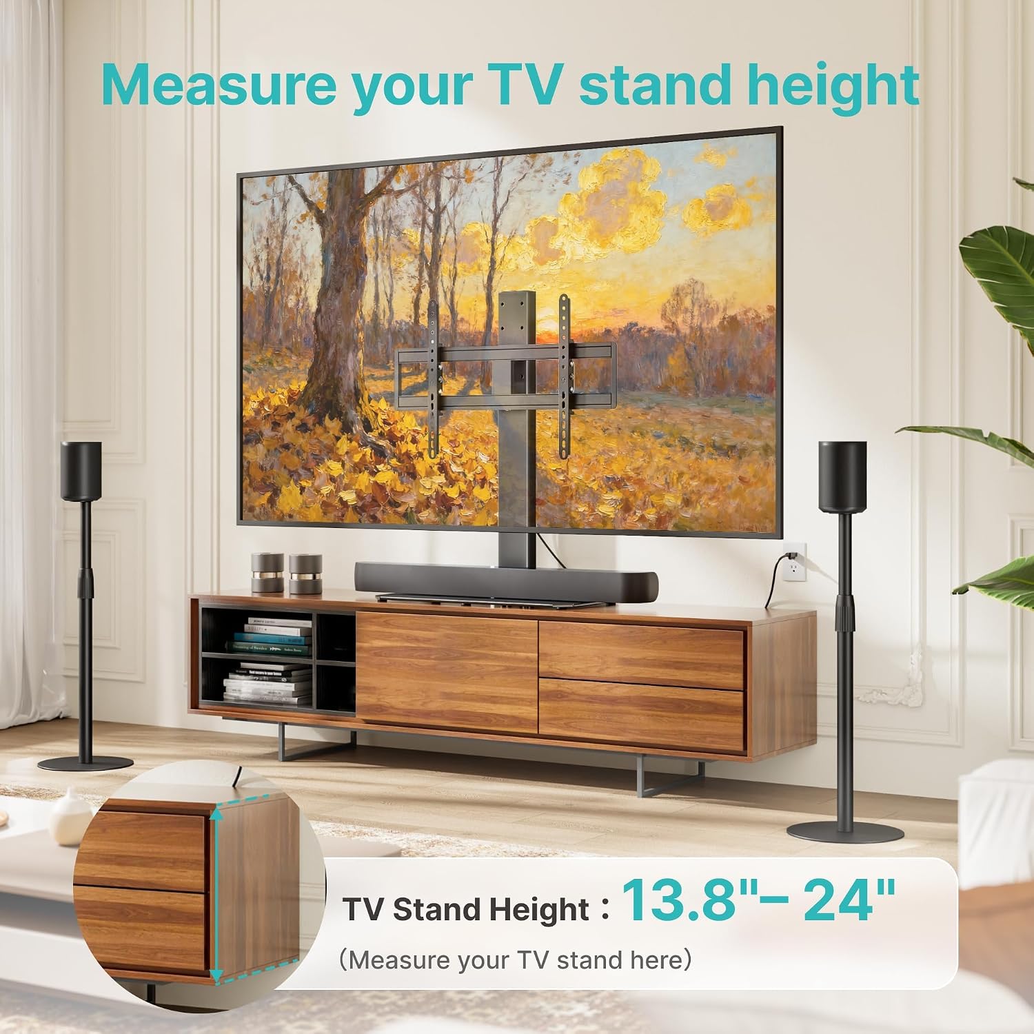 Thumbnail 6 de Pegzone Universal TV Stand Swivel with Power Outlet (43–90" TVs, VESA up to 600x400mm)