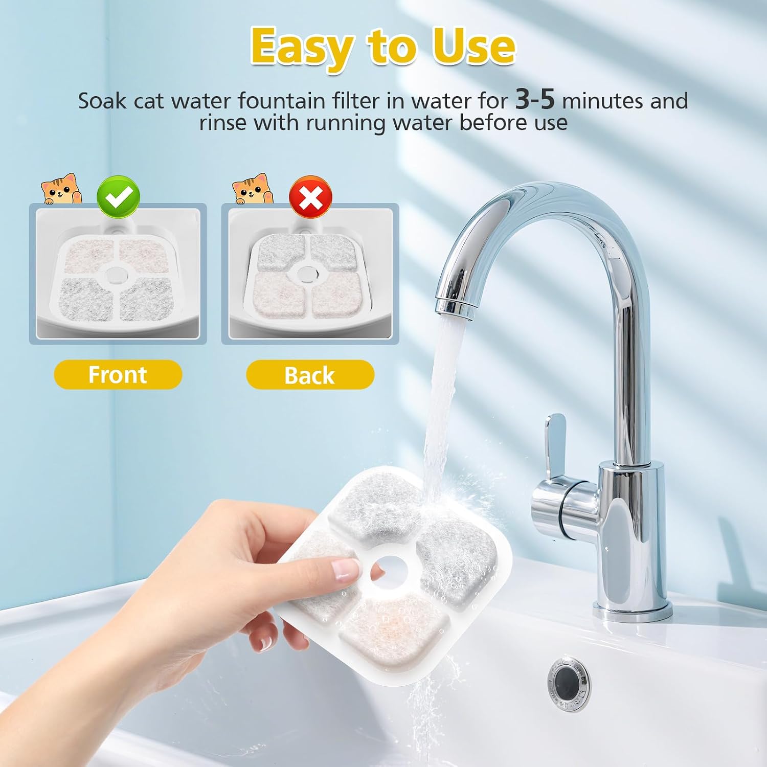 Thumbnail 5 de 25pcs catit Pixi water fountain filter replacements – activated carbon & ion exchange resin (multi-layer filtration)