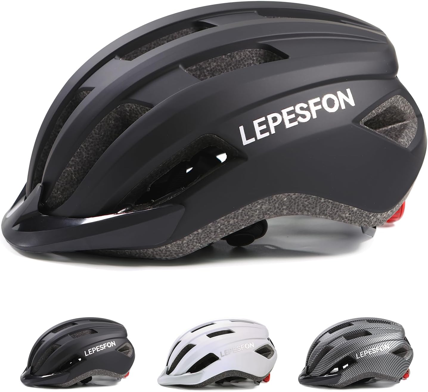 Detalle de Bike Helmet Men/Women MTB & Road Adjustable with Visor and LED (56–61cm)