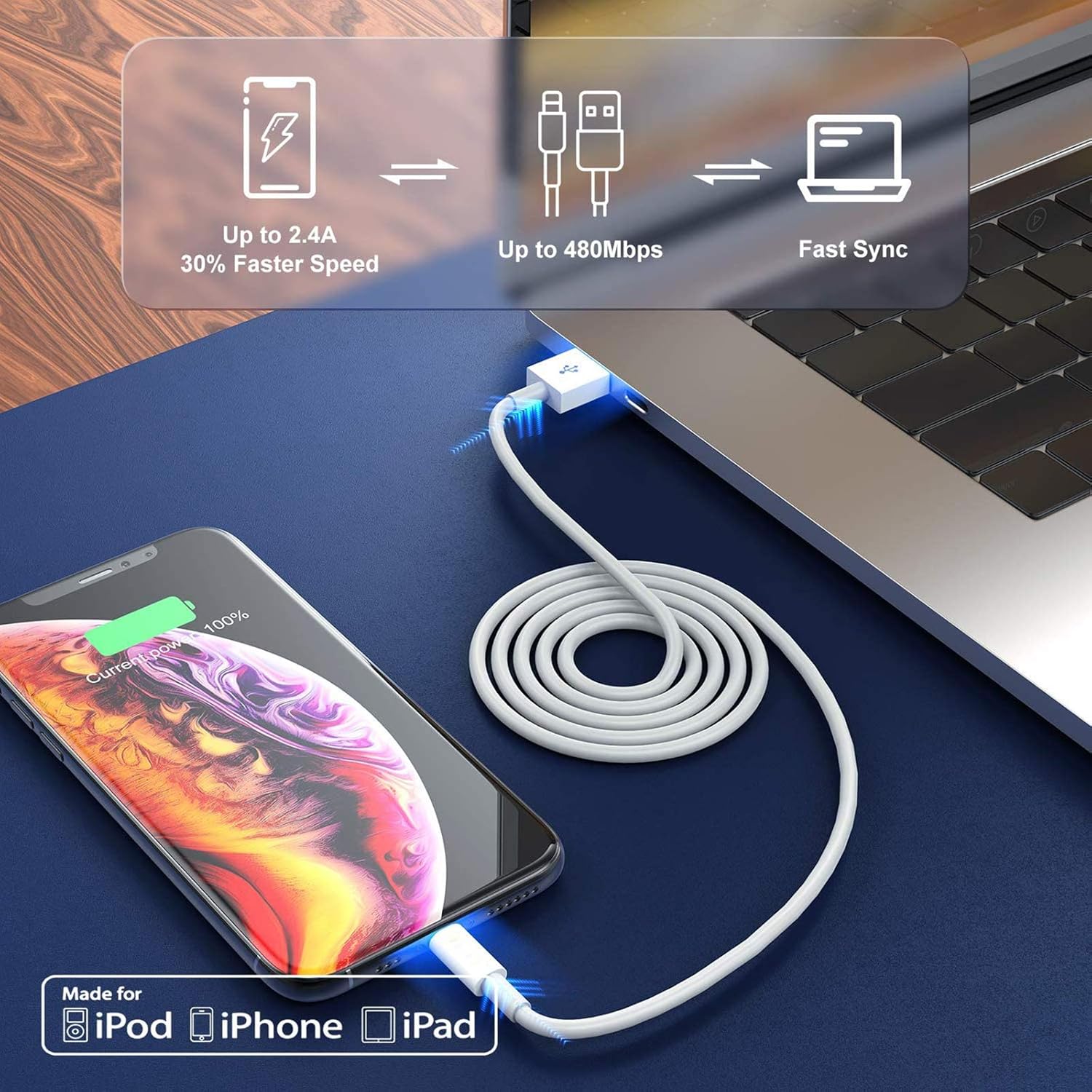 Thumbnail 3 de Apple MFi iPhone Charger 2.1A 2-Pack