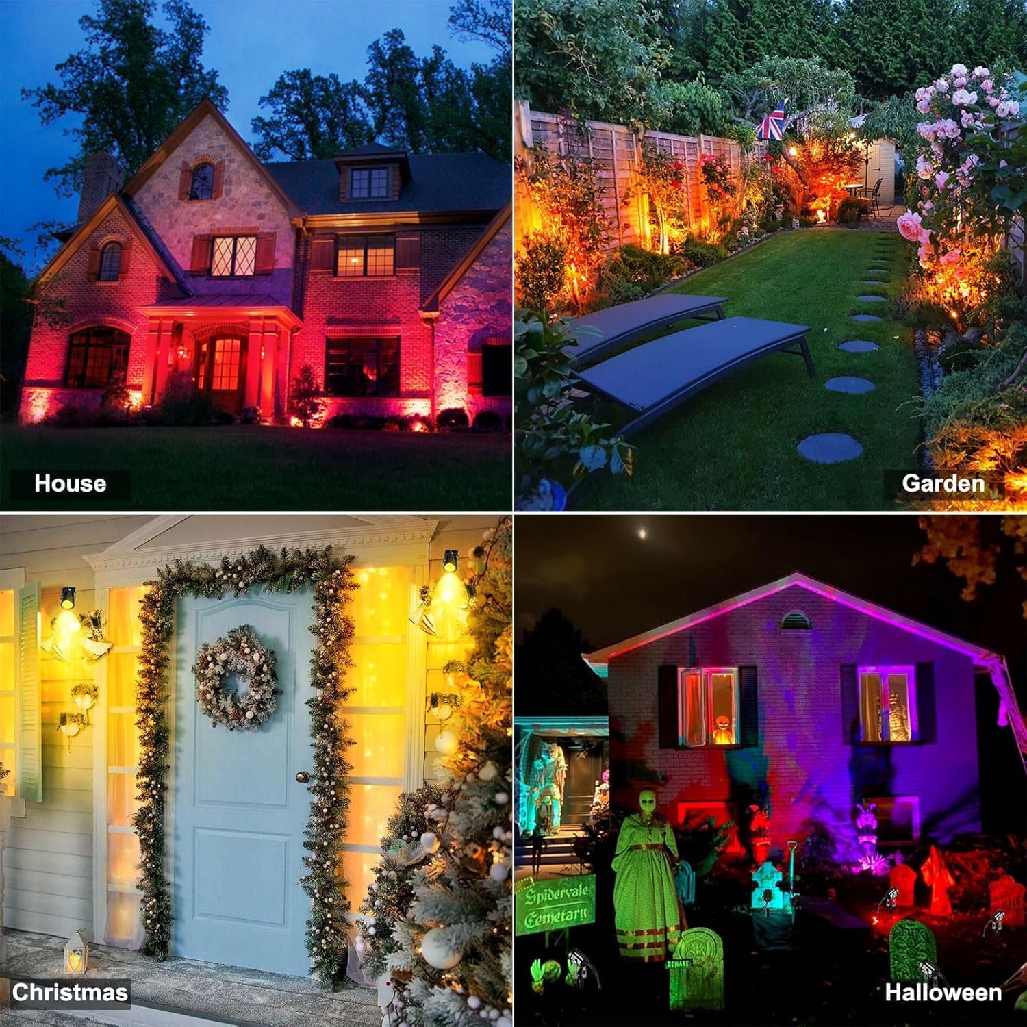 Detalle de ECOWHO Garden spot lights 20m mains