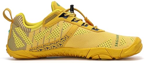 Thumbnail 5 de SAGUARO Zapatillas de Trail Minimalistas para Hombre y Mujer – Ligero, Transpirable y de Estilo Descalzo (Amarillo, 47 EU)