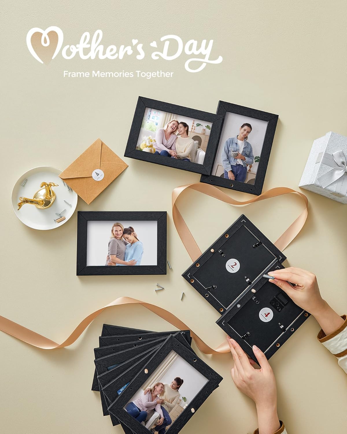 Thumbnail 1 de SONGMICS Picture Frame Collage for 12 Photos in 4x6 (RPF22BK) – Ink Black