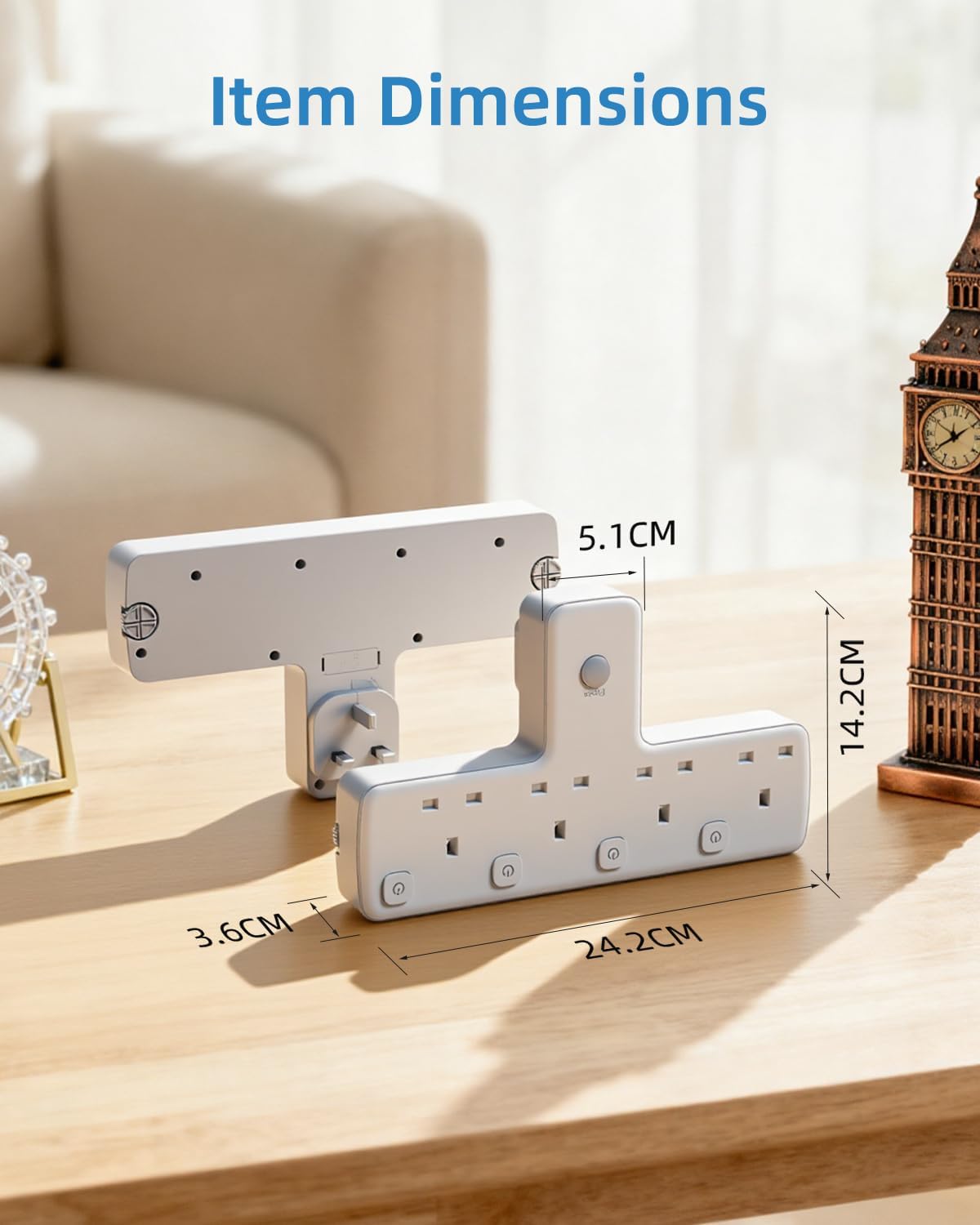 Thumbnail 6 de Mscien Multi Plug Adapter 4-way with surge protector 🔌