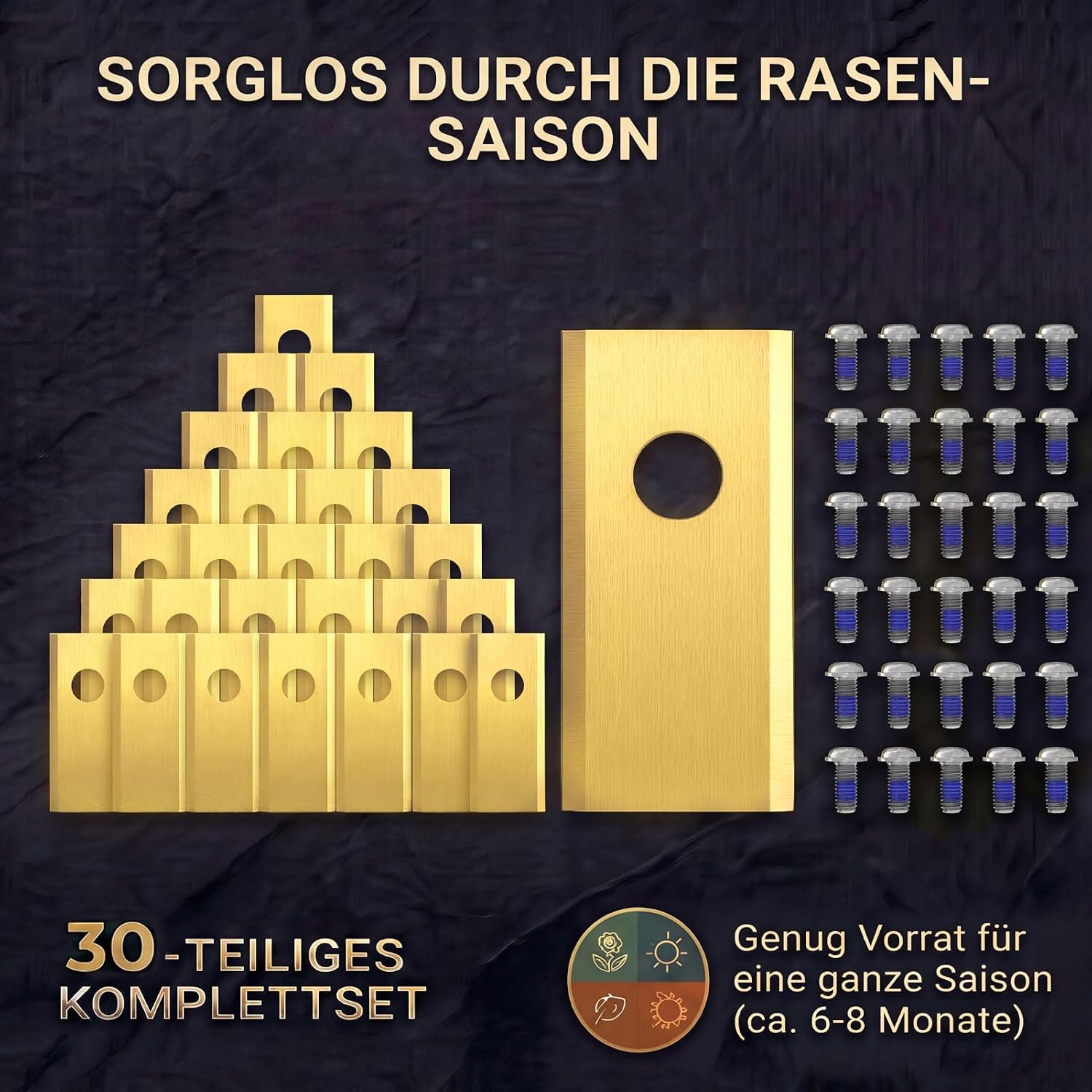 Thumbnail 5 de HAUSPROFI Titan Ersatzklingen 30x für Eufy Mähroboter E15 & E18 – 60% längere Haltbarkeit, inkl. Schrauben & Box
