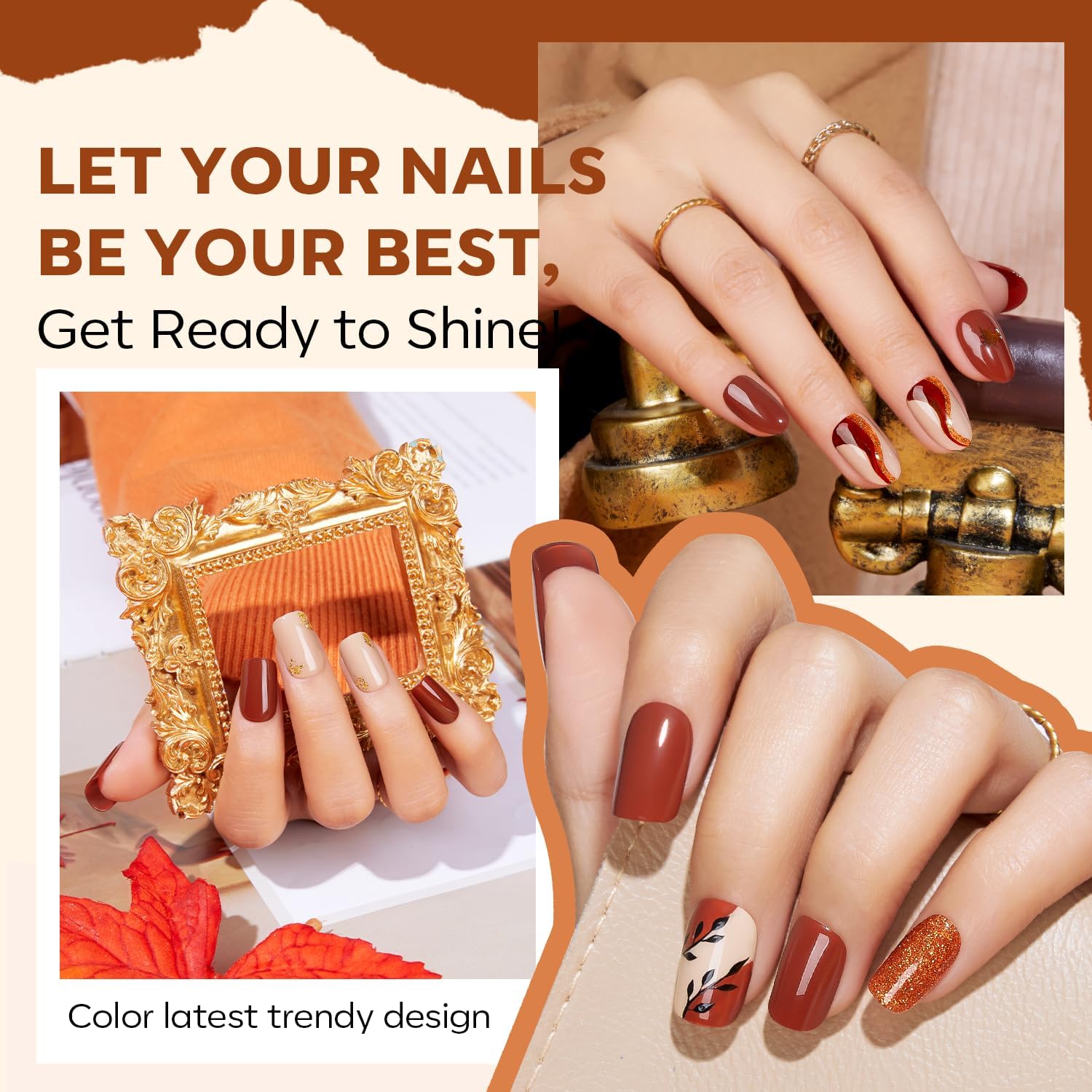 Detalle de Modelones Glitter Gel Nail Polish Set, 6 Colors
