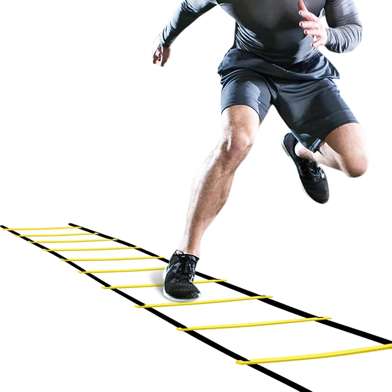 Detalle de GHB FBA_AL Pro Agility Ladder, 20 ft, 12 Rungs, Adjustable Spacing
