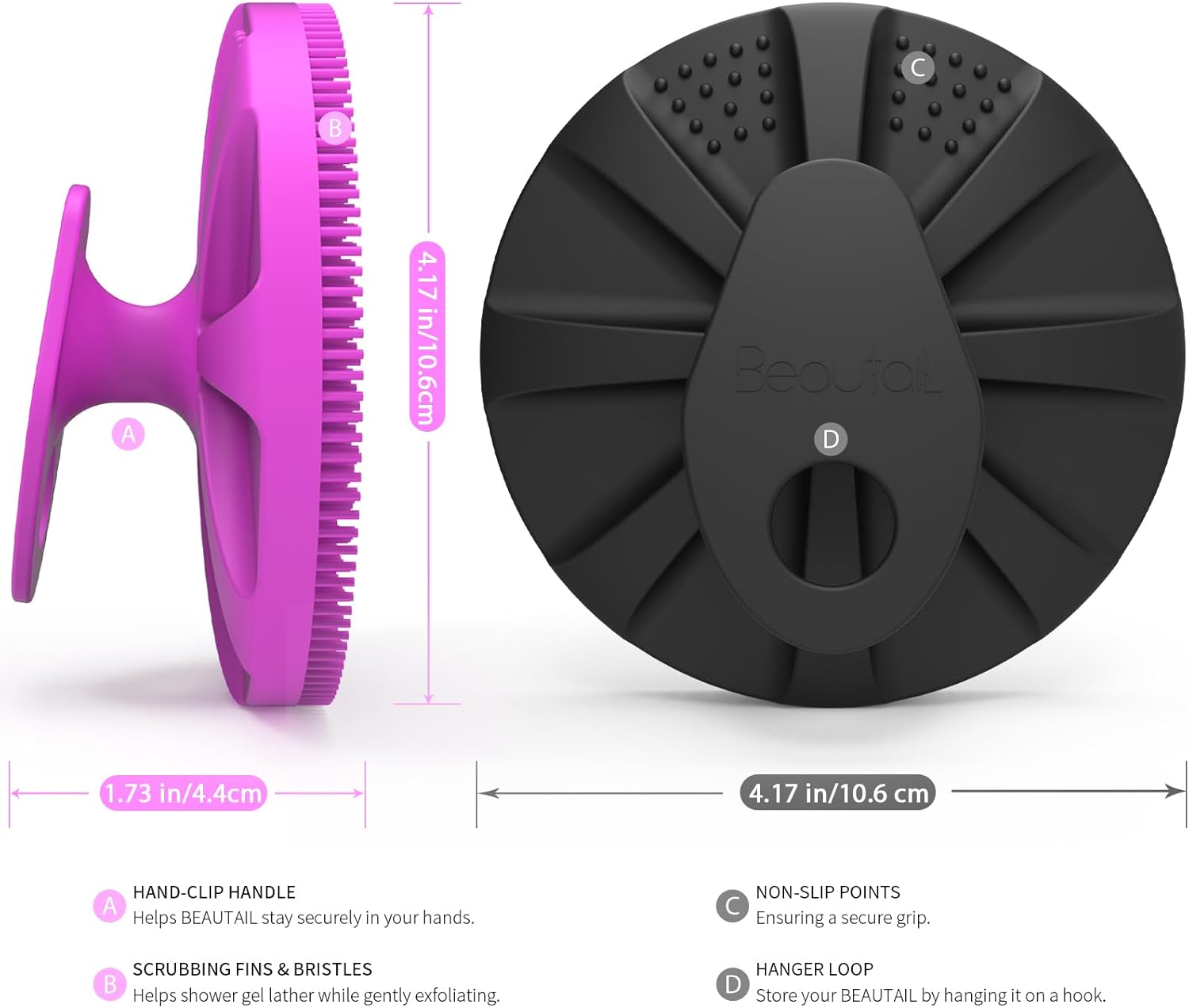 Thumbnail 5 de BEAUTAIL Upgrade 3rd Gen Silicone Body Scrubber 2-pack