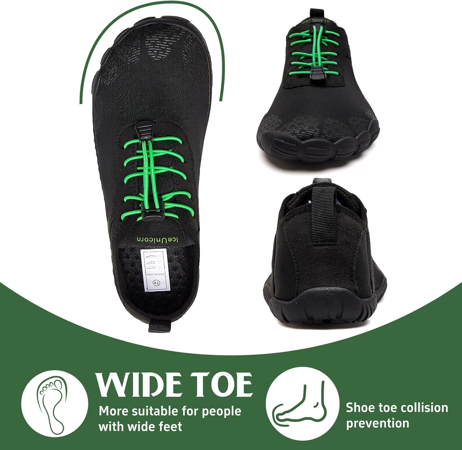 Detalle 2 de IceUnicorn Barfuß Schuhe Damen & Herren – atmungsaktiv, wasserableitend und barfußnahes Walking